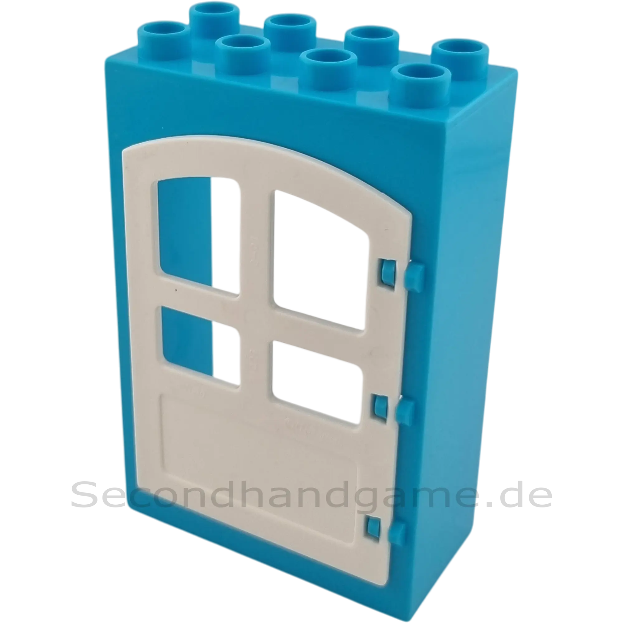 Lego Duplo 2x4 Haustür Azur mit weißer runder Tür