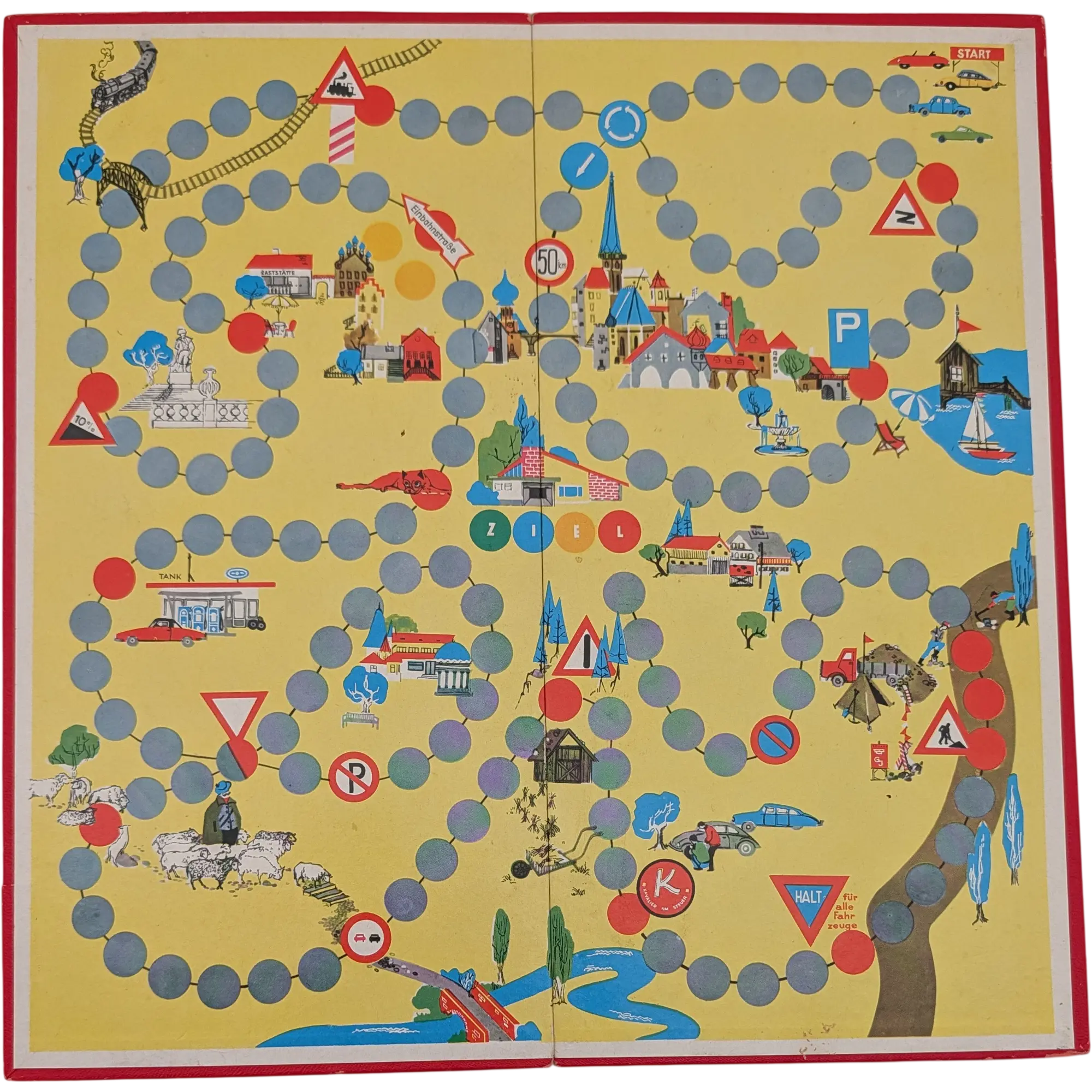 Spielplan Spielbrett Verkehrserziehung Omnibus Auto Zug, Leiterspiel
