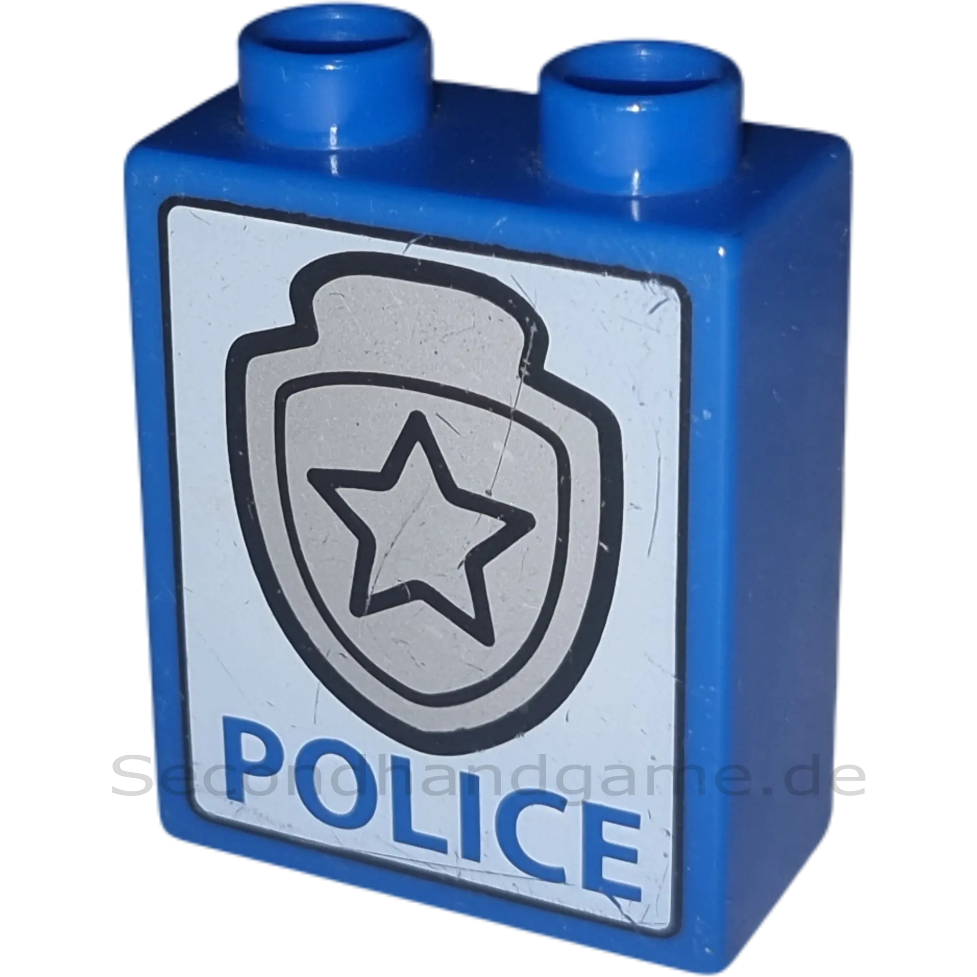 Lego Duplo  1x2 Stein Blau Police Polizei