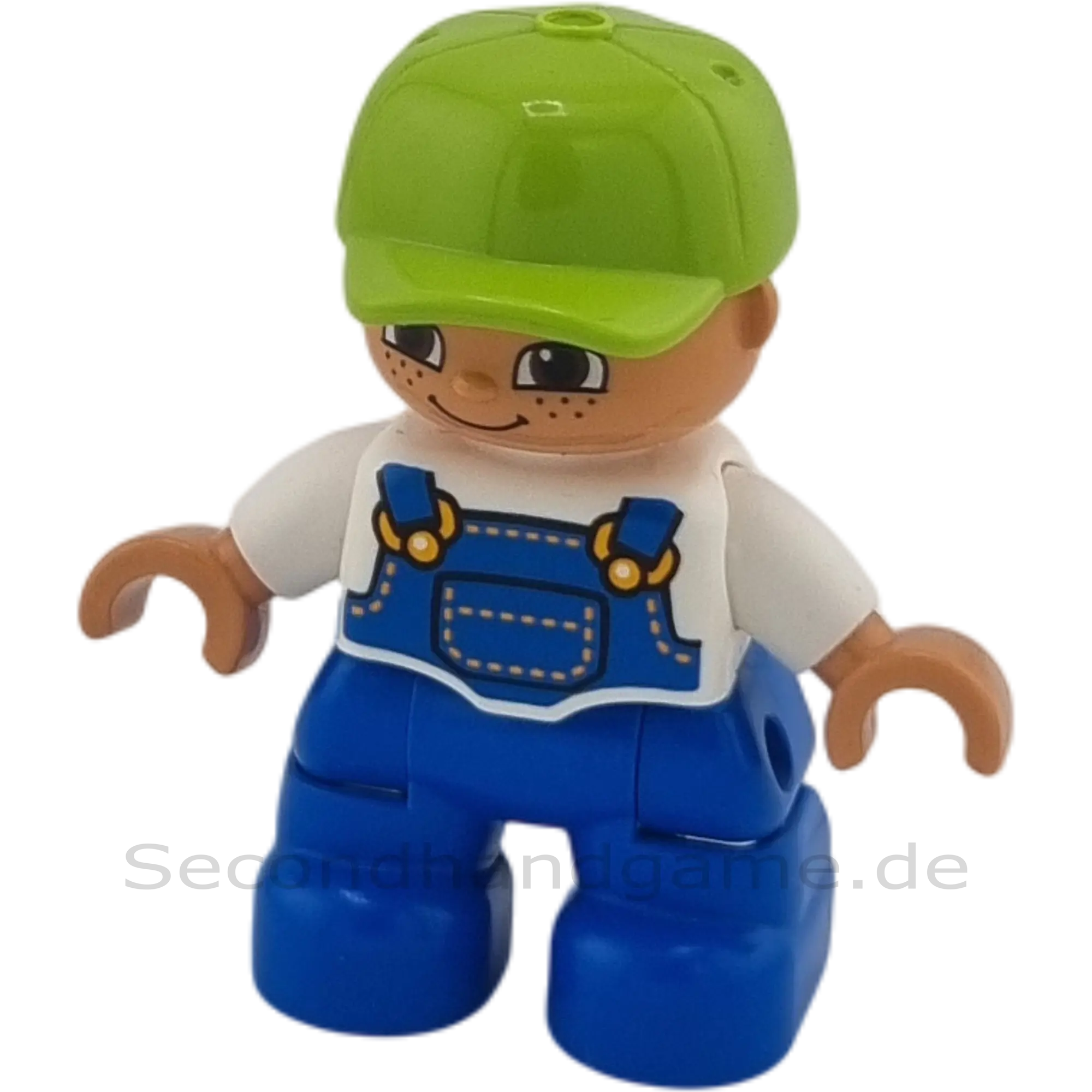 Lego Duplo Figur Junge Kind Latzhose mit beweglicher grüner Cape