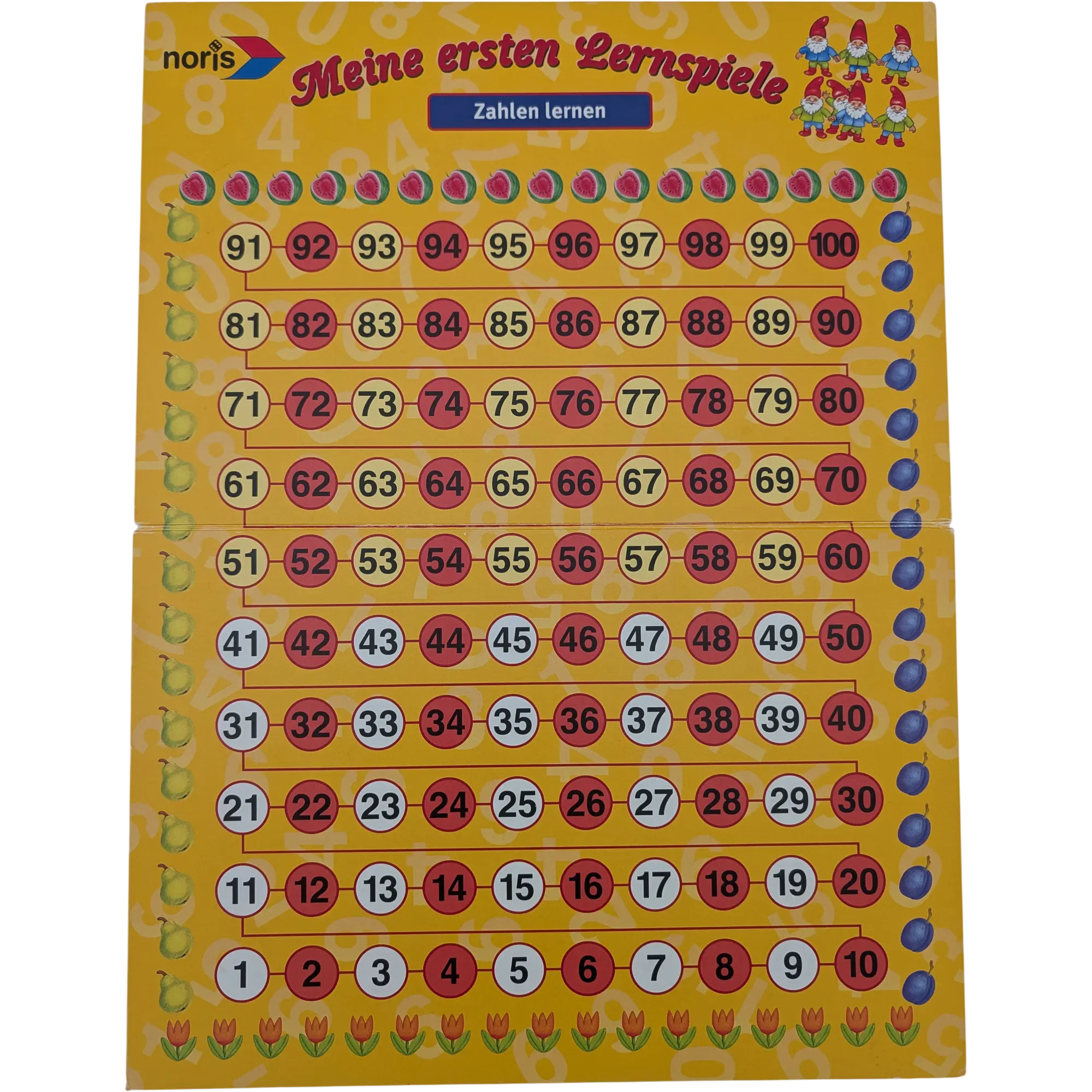 Spielplan Spielbrett Noris Meine ersten Lernspiele Zahlen lernen