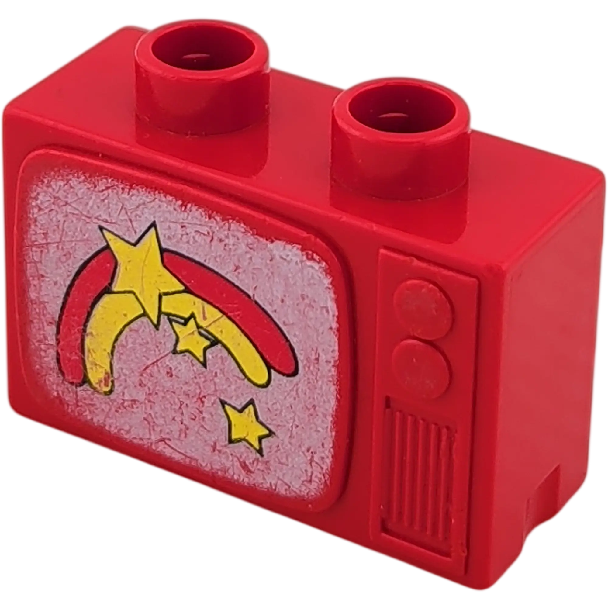 Lego Duplo 1x2 Fernseher TV Rot mit Sternen