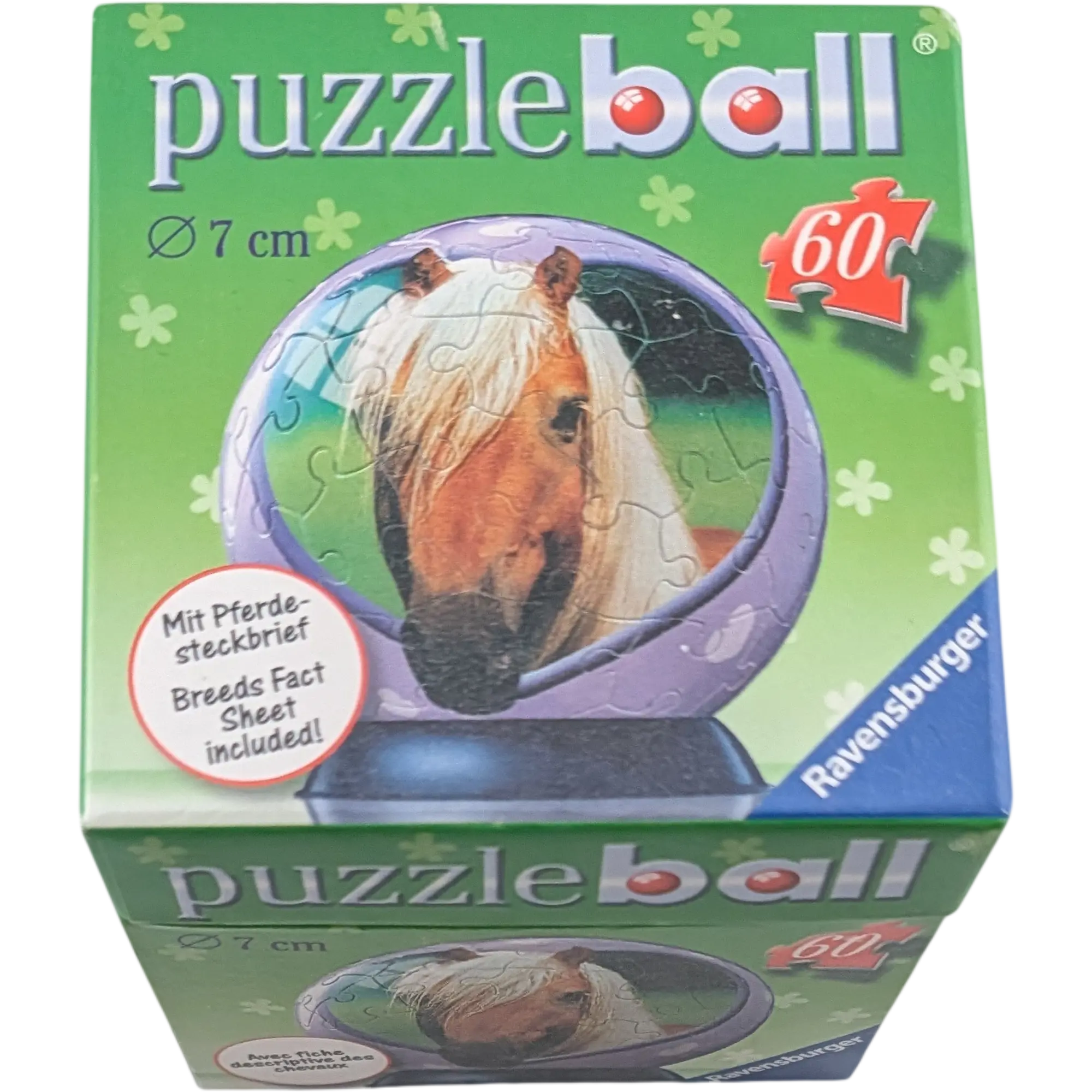 Ravensburger Puzzleball 7cm 60 Teile 094998 Pferd Haflinger mit Pferdesteckbrief