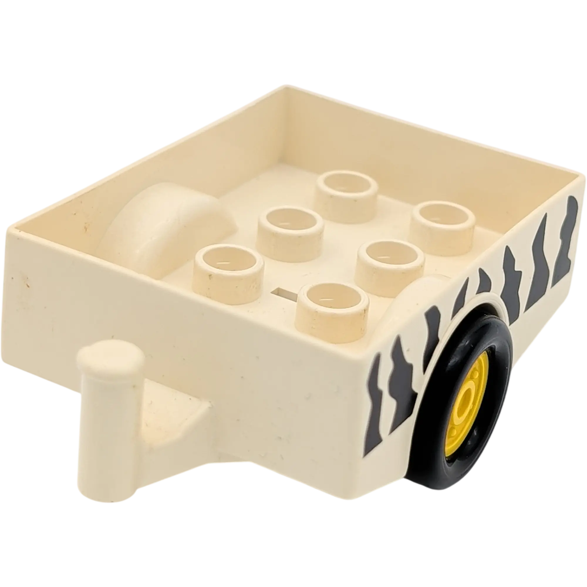 Lego Duplo Autoanhänger Weiß Schwarze Streifen