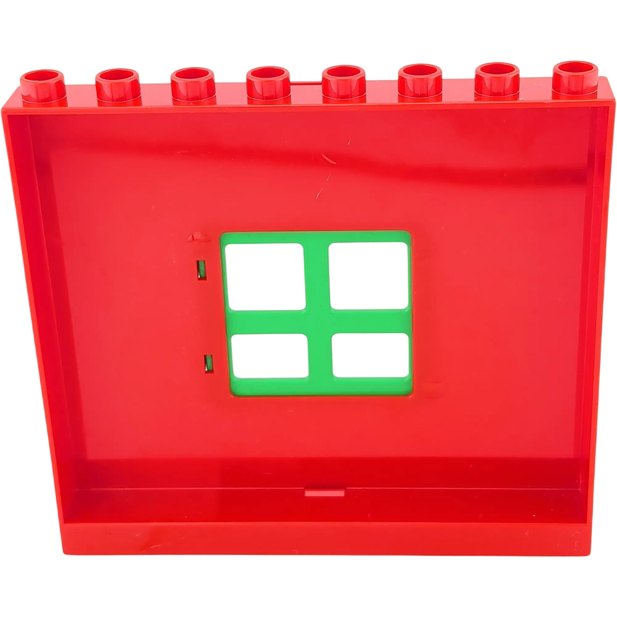 Lego Duplo Hauswand Rot mit grünem kleinem Fenster