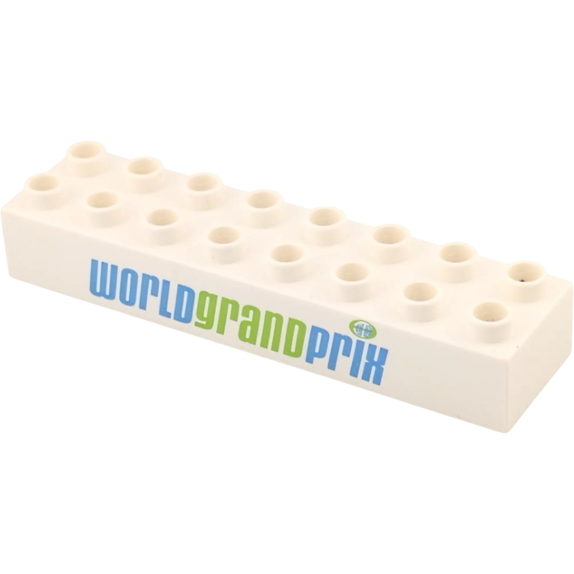 Lego Duplo 2x8 Baustein 4199 Weiß mit der Aufschrift World Grand Prix
