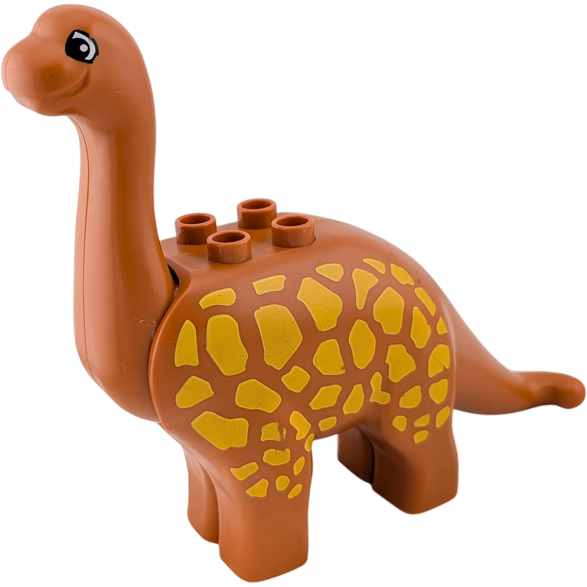 Lego Duplo Dinosaurier Langhals Braun mit gelben Punkten beweglicher Hals