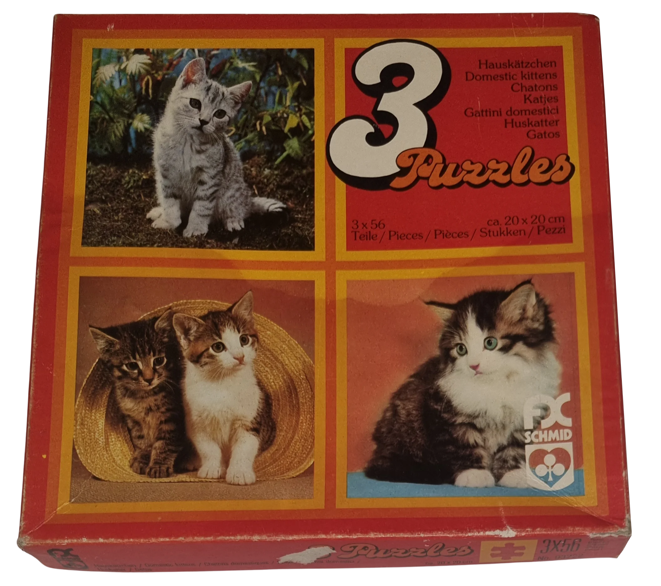 FX Schmid 3 Tier Puzzle 3x56 Teile 93222 Hauskätzchen