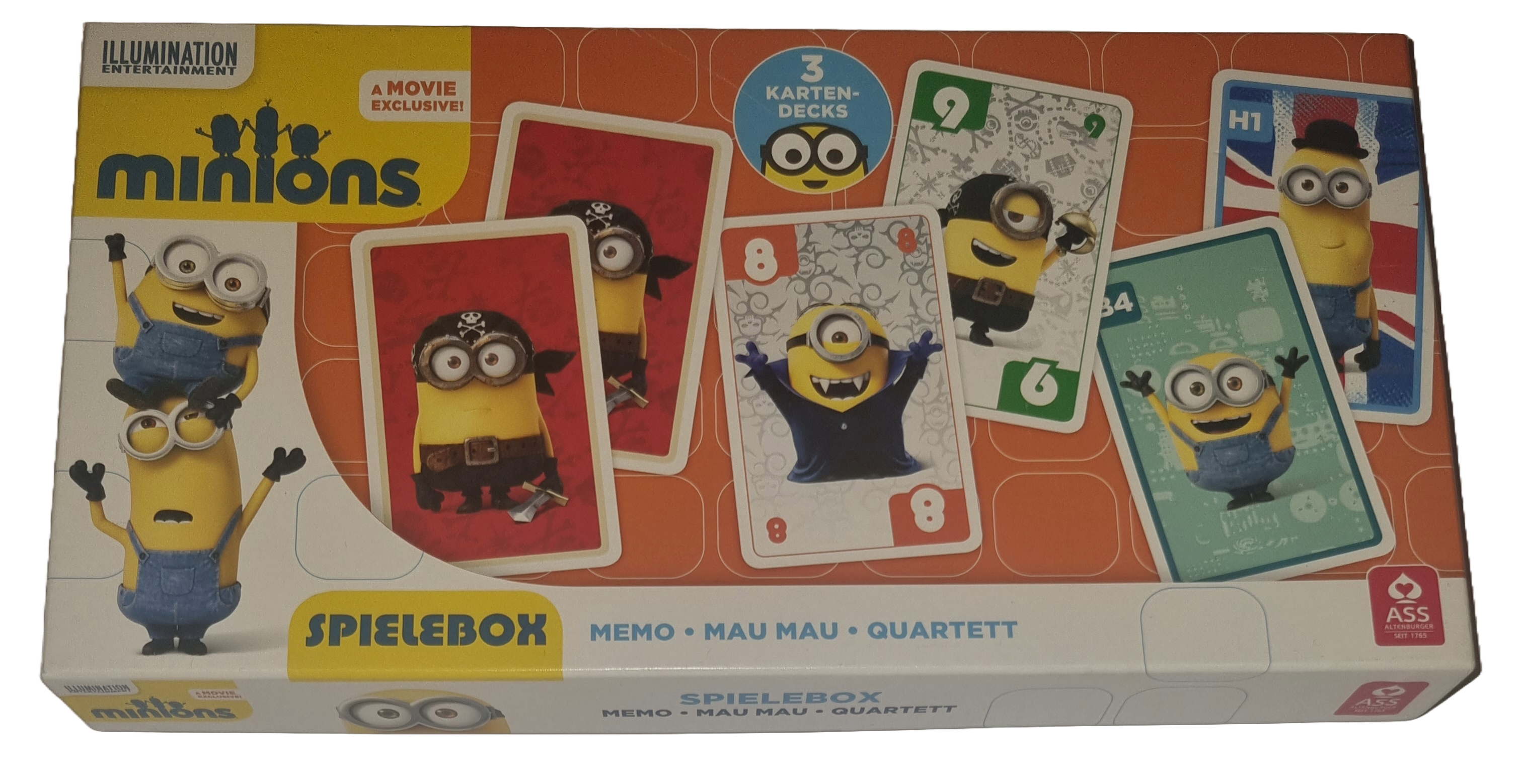 ASS Minions Spielebox Memo - Mau Mau - Quartett