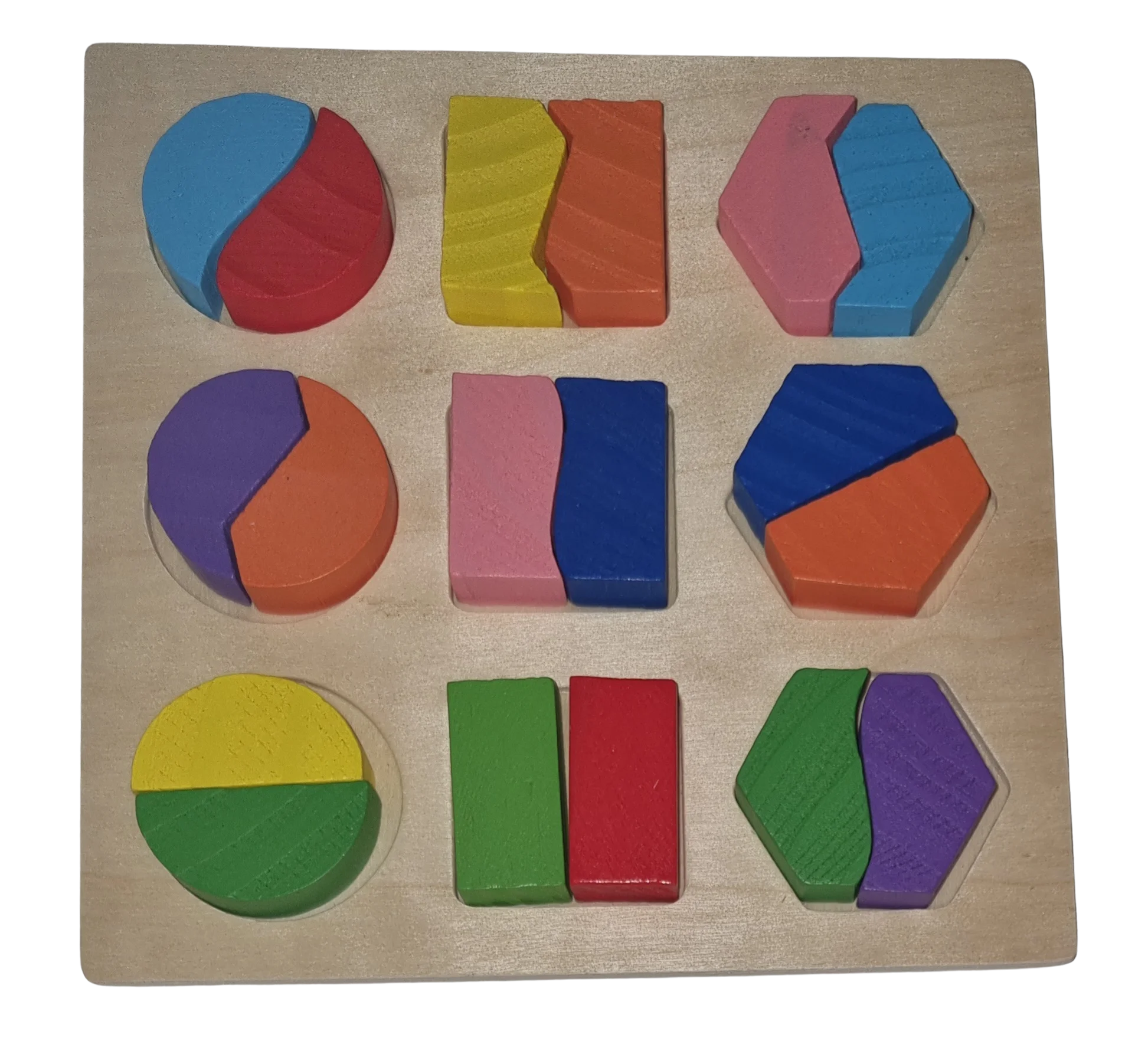 Holzpuzzle 18 Teile Farben und Formen