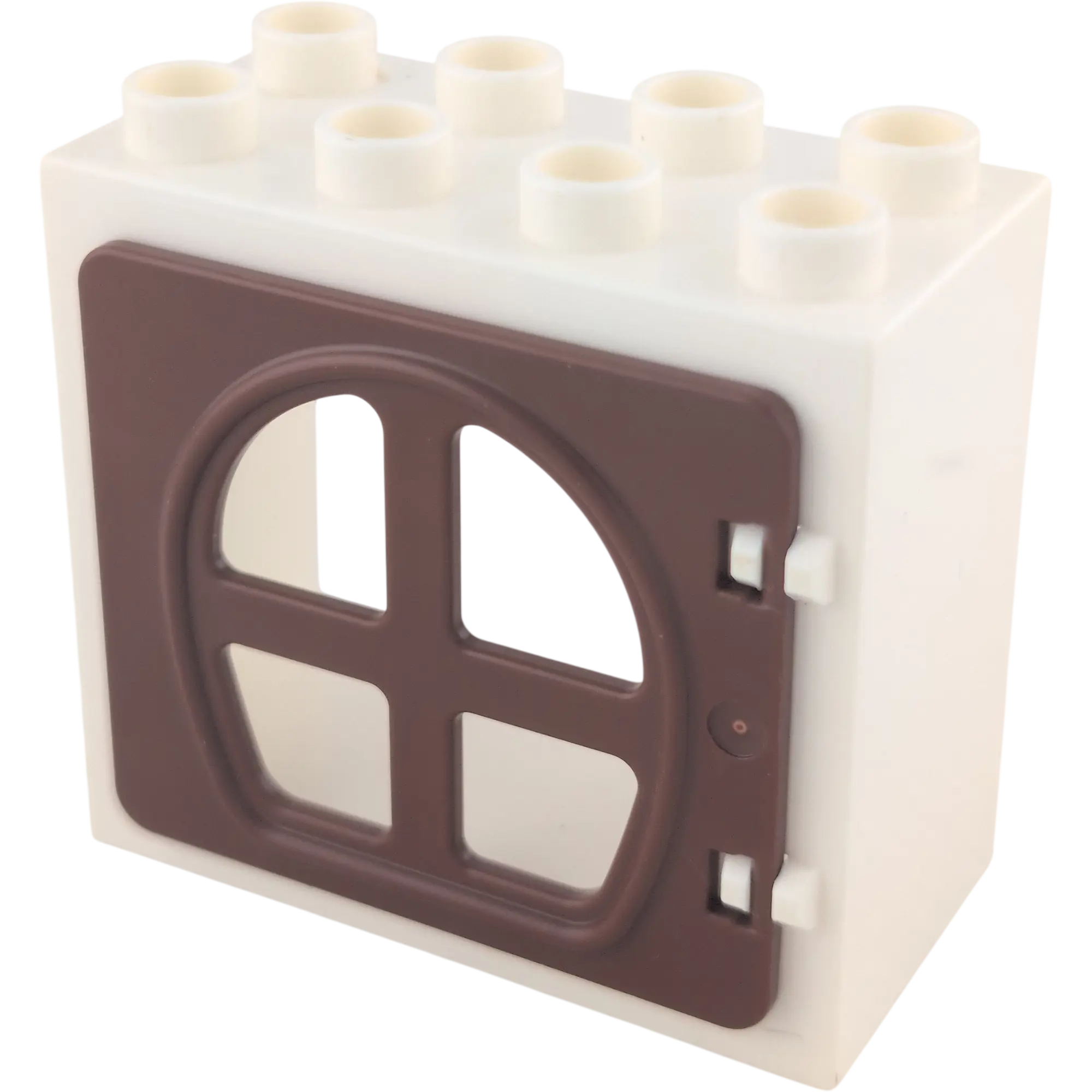Lego Duplo 61649 Fensterrahmen Weiß mit vier kleinen Fenster Braun gebogen 2x4