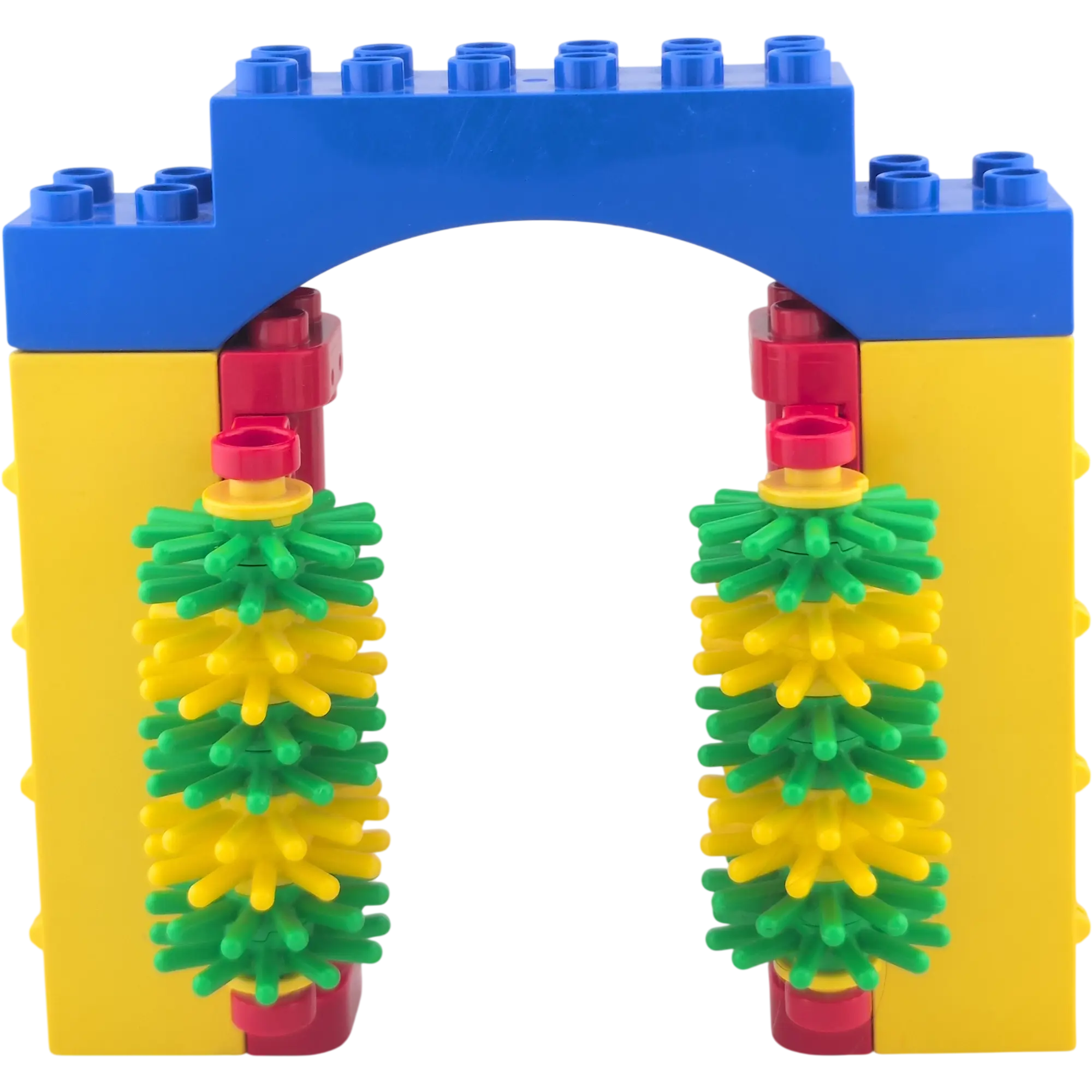 Lego Duplo Autowaschstraße Autowaschanlage Rot Gelb mit Grün gelben Borsten Blaues Schild
