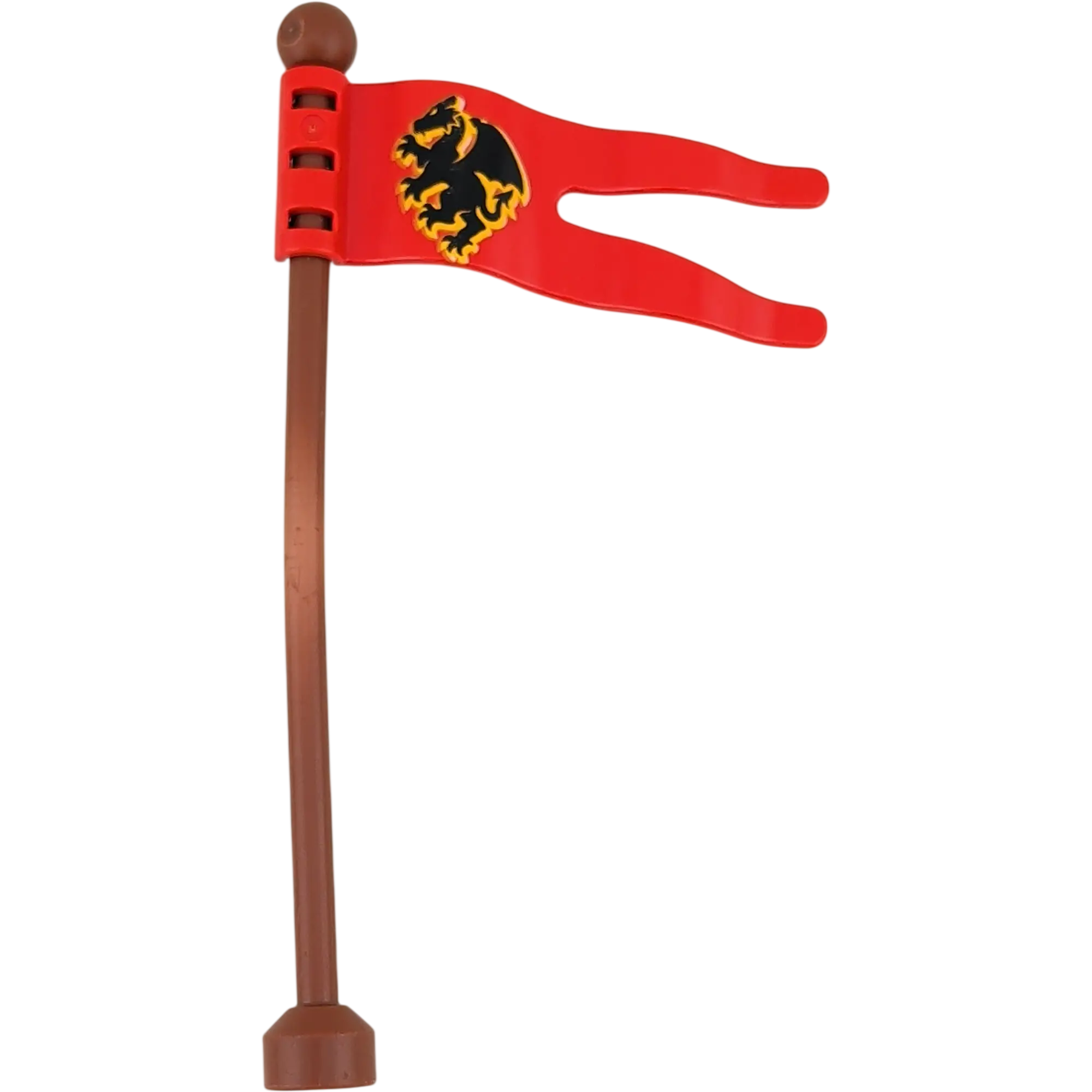 Lego Duplo 51708 Fahnenstange / Mast 1x9 – Rotbraun mit Flagge Drache Schwarz Fahne Rot