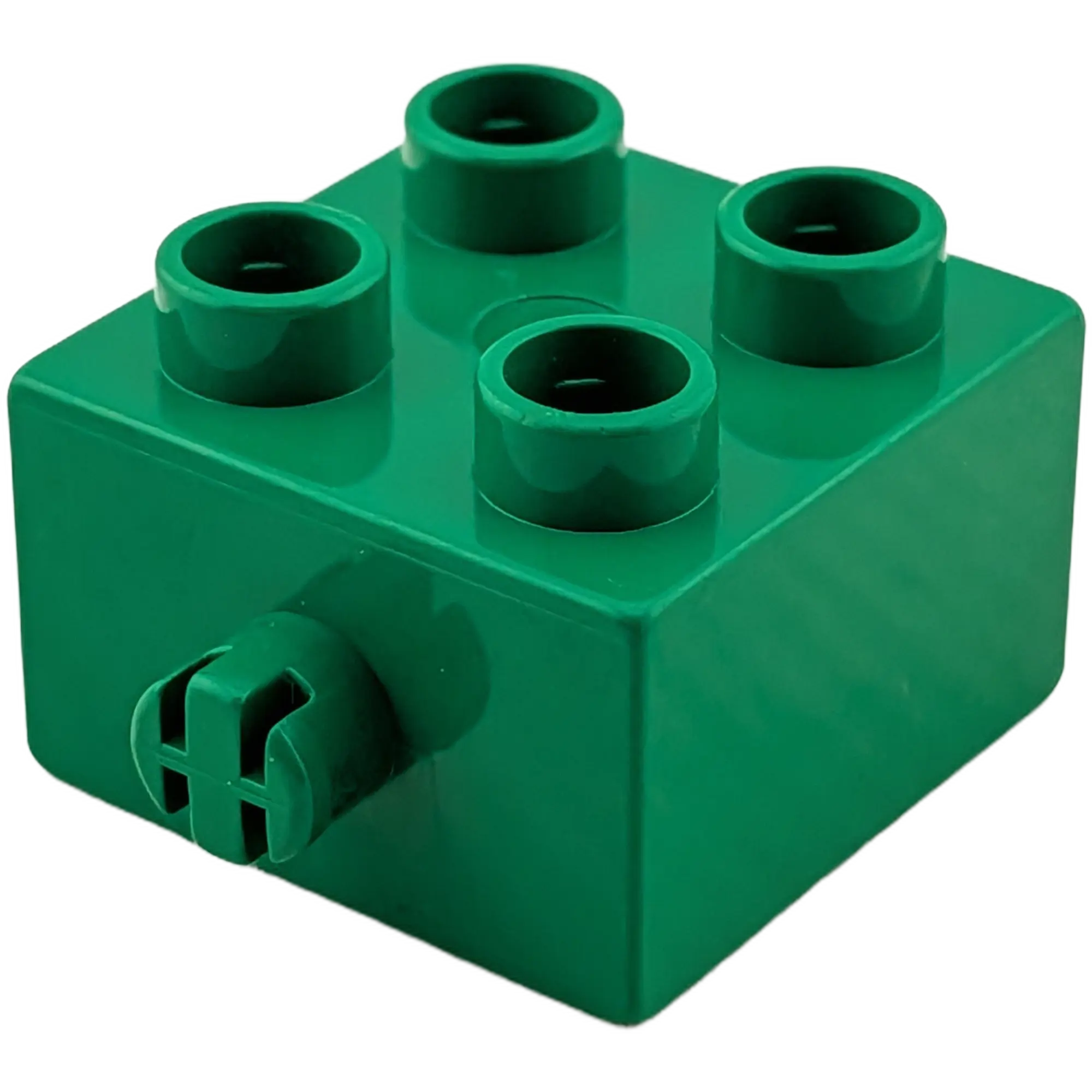 Lego Duplo 2x2 Stein Baustein mit Noppe Pin an einer Seite 3966 Dunkelgrün