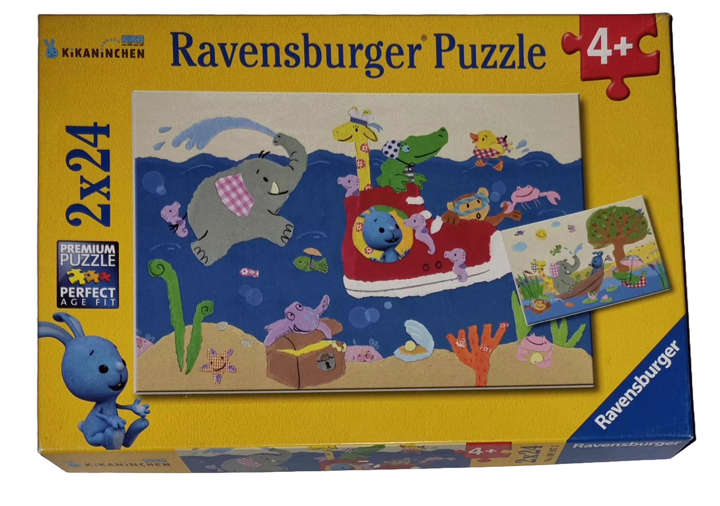 Ravensburger Premium Puzzle Kikaninchen auf Entdeckungsreise 2 x 24 Teile Puzzle 091973