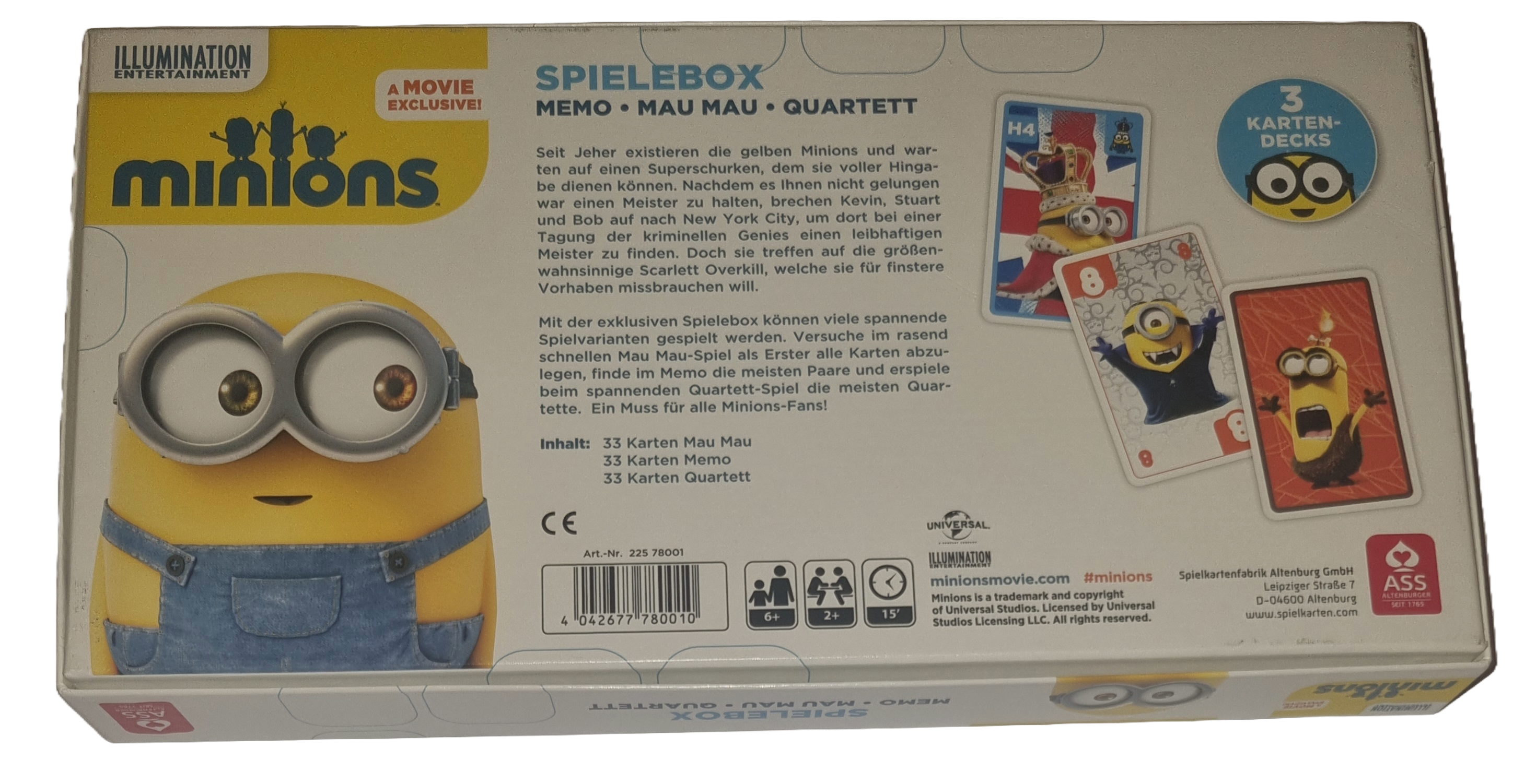 ASS Minions Spielebox Memo - Mau Mau - Quartett