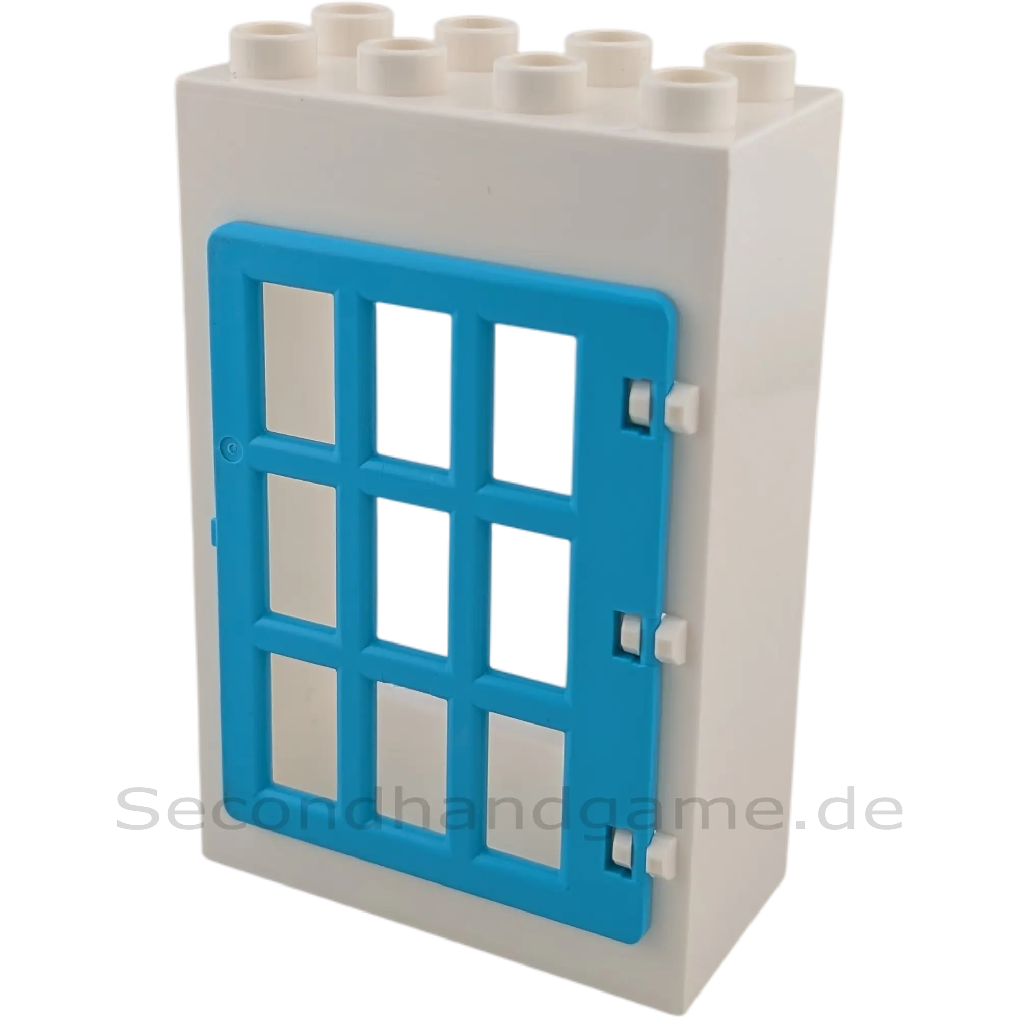 Lego Duplo 2x4 Hauswand Weiß mit Azur Gefängnistür
