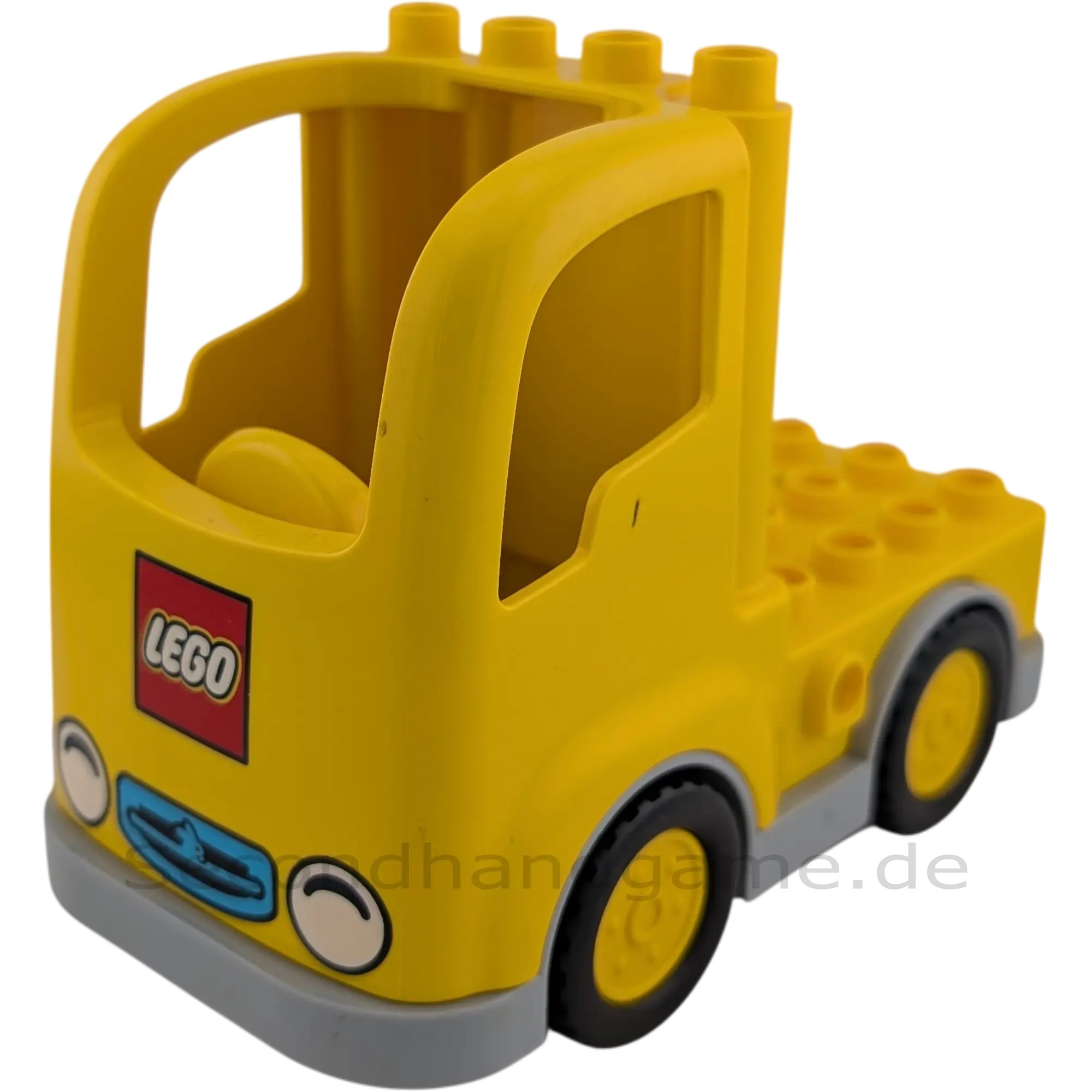 Lego Duplo Lastwagen Gelb mit Hase und Lego Logo Graues Unterteil