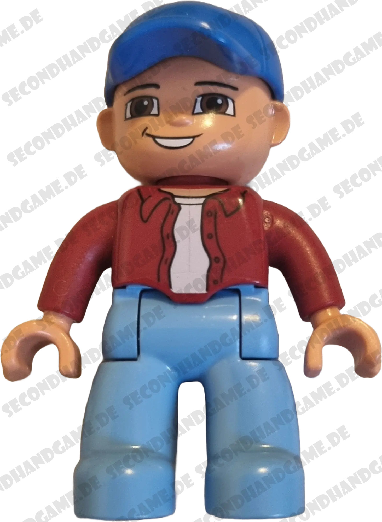 Lego Duplo Figur Mann 47394 Teenager mit dunkelrotem Hemd und Kappe