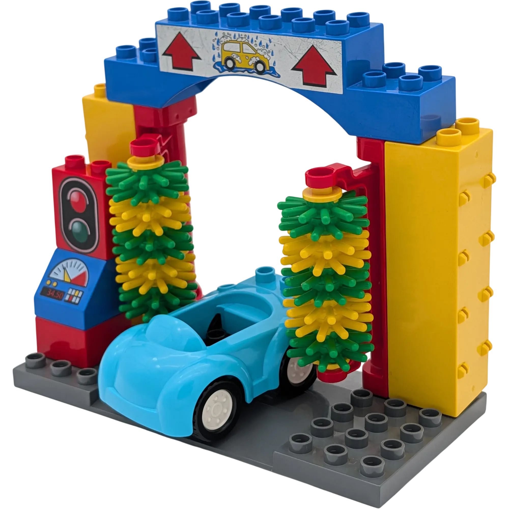 Lego Duplo Autowaschstraße Autowaschanlage Rot Gelb mit Blau mit Auto Azur