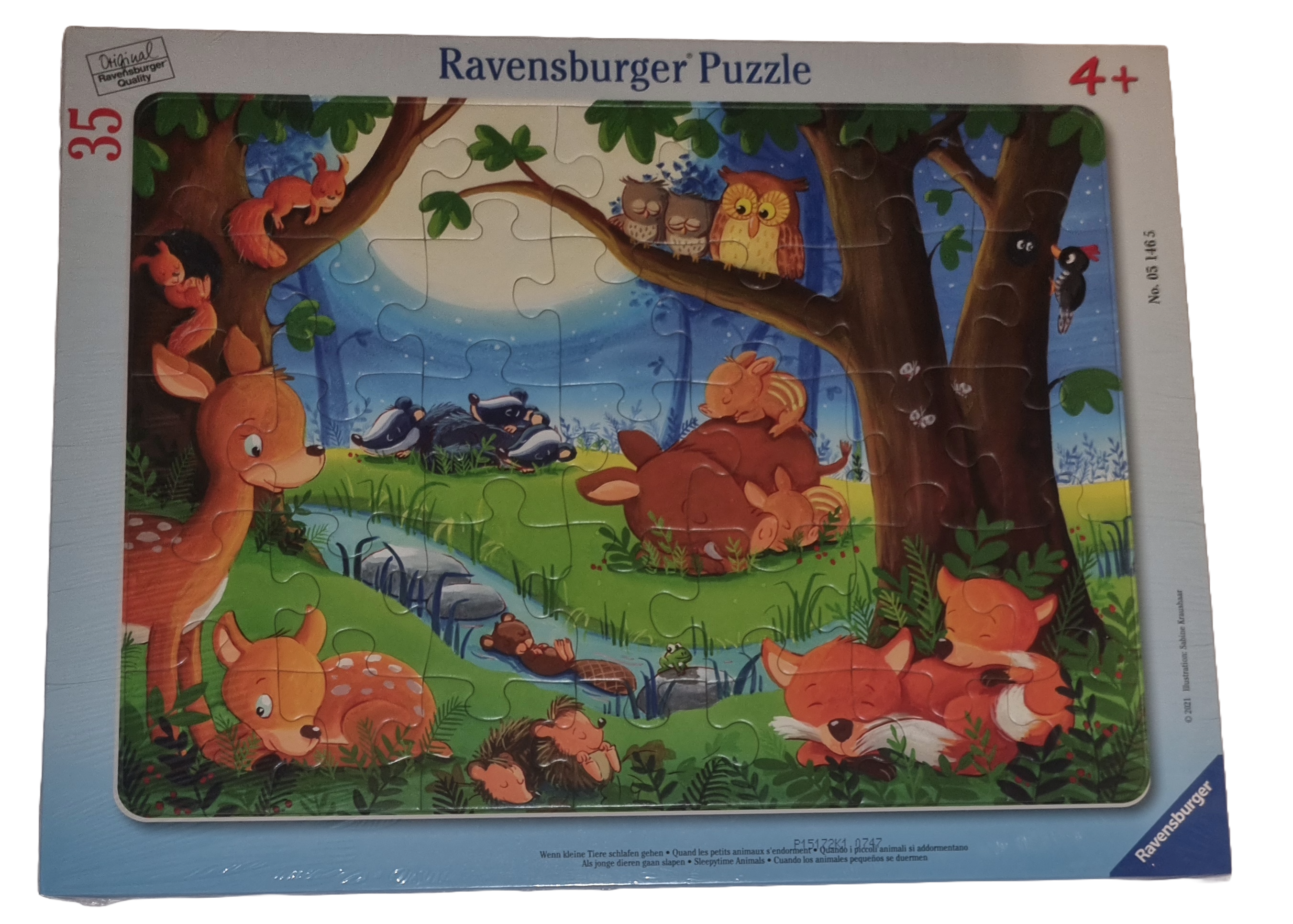 Ravensburger Rahmenpuzzle 35 Teile Wenn Tiere schlafen gehen 051465