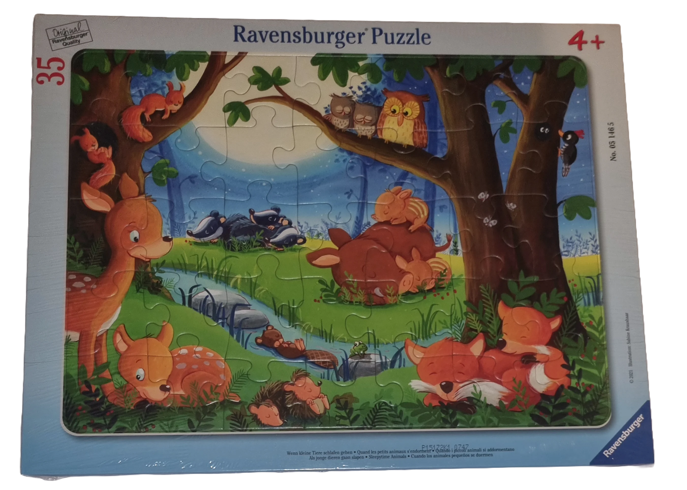 Ravensburger Rahmenpuzzle 35 Teile Wenn Tiere schlafen gehen 051465
