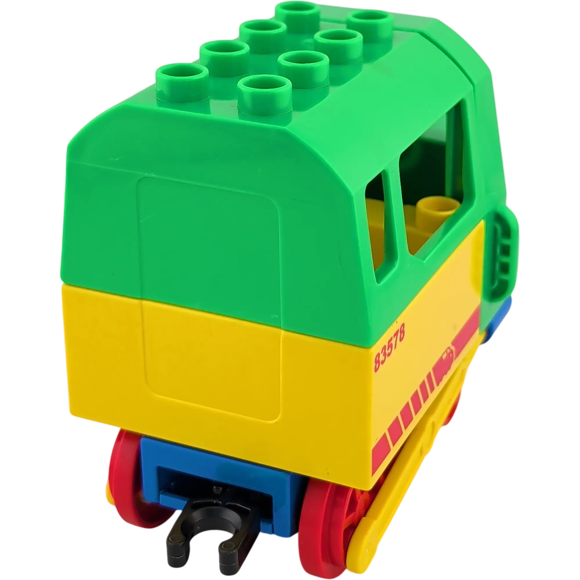 Lego Duplo Eisenbahn Zug Schiebelok Mittelgrün Gelb Rot Blau