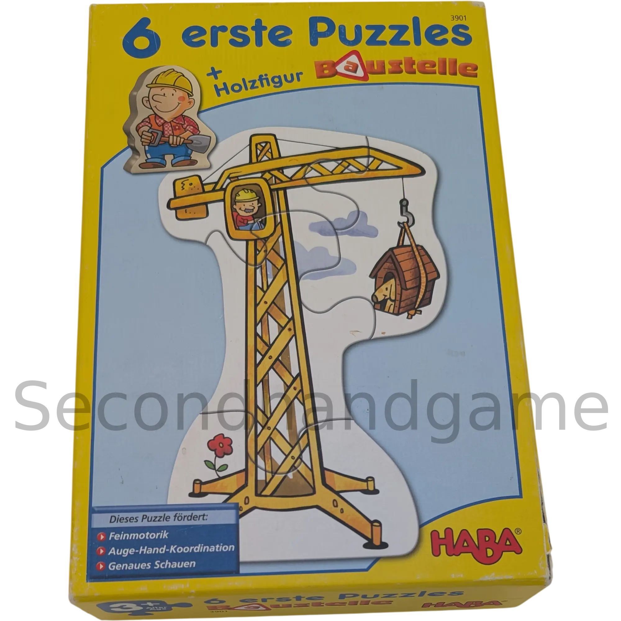 Haba 6 erste Puzzle Baustelle + Holzfigur 3901