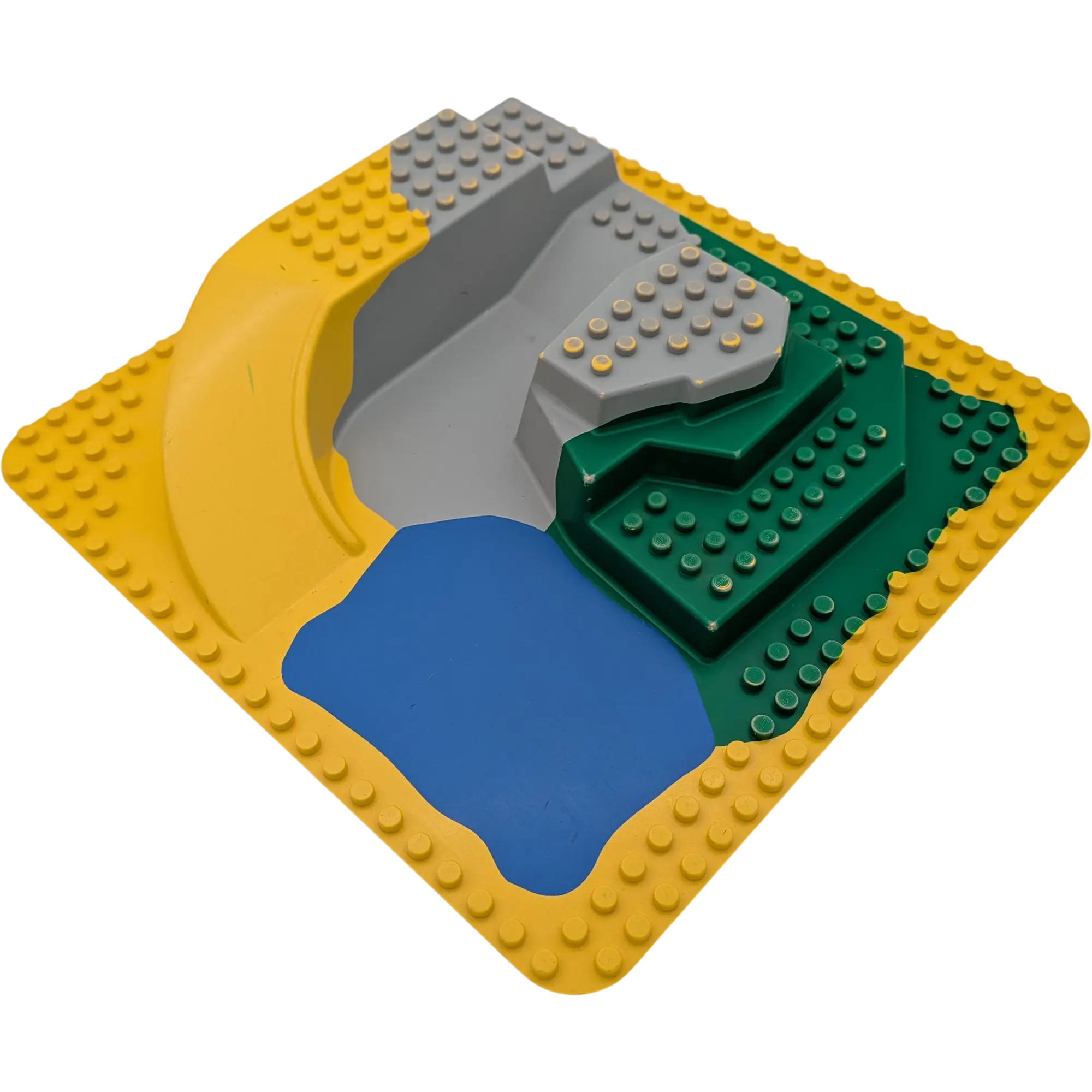 Lego Duplo 3D Bauplatte 24x24 Gelb mit Rampe Wasser Grau Grün