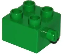 Lego Duplo 2x2 Stein Baustein mit Noppe Pin an einer Seite 3966 Grün