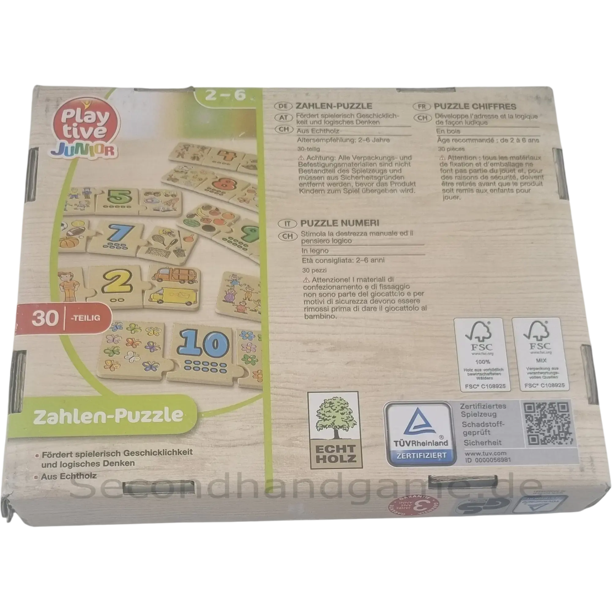Play tive JUNIOR Zahlen-Puzzle 30-teilig IAN333138, 2-6 Jahre