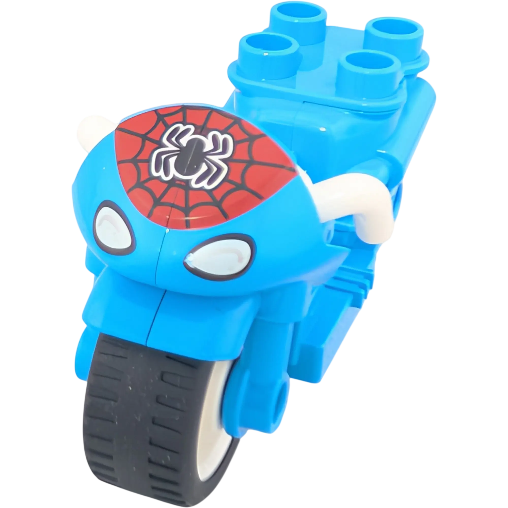 Lego Duplo Motorrad Mofa Hellblau Spiderman mit Spinne