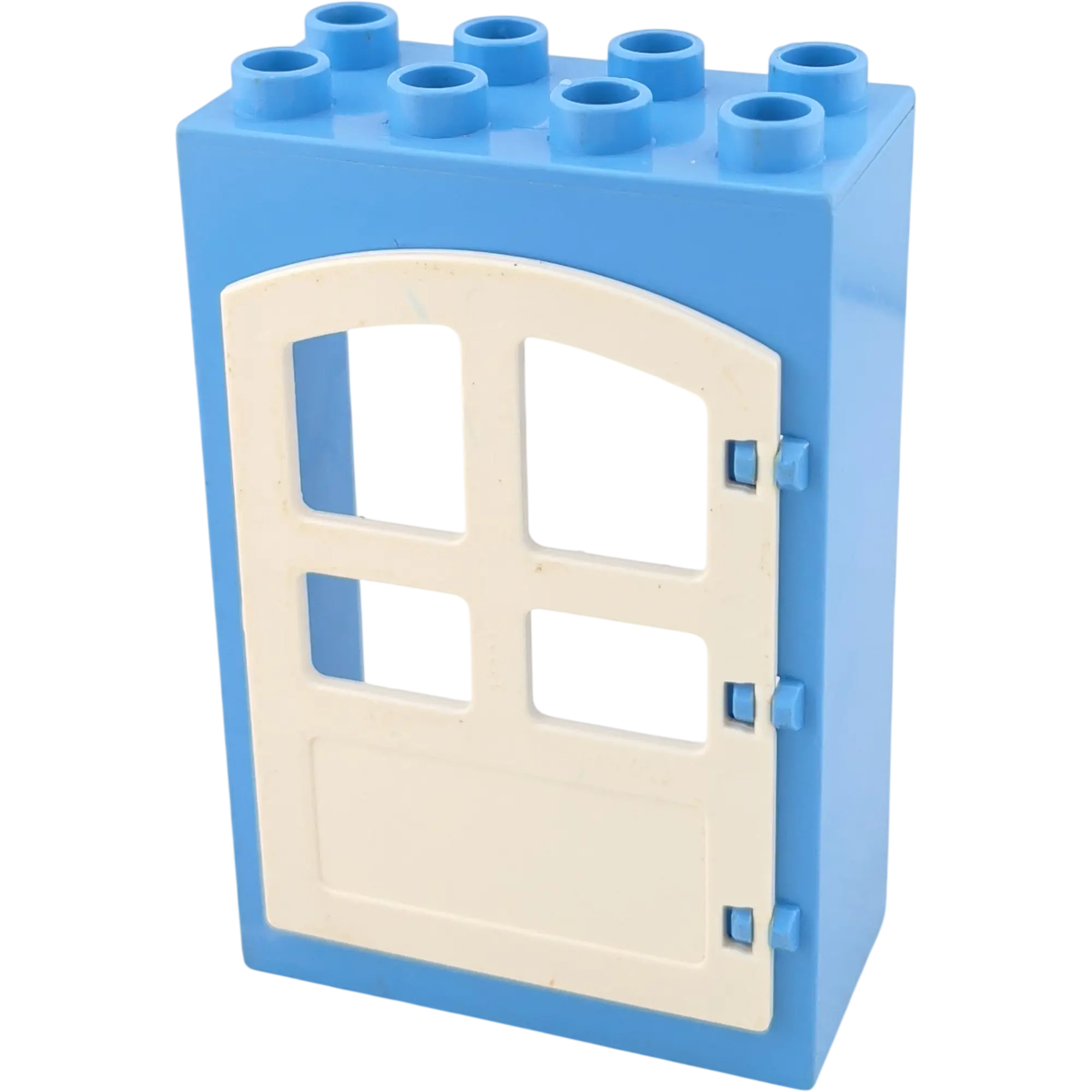 Lego Duplo 2x4 Hauswand Blaugrau mit Tür Weiß gebogen