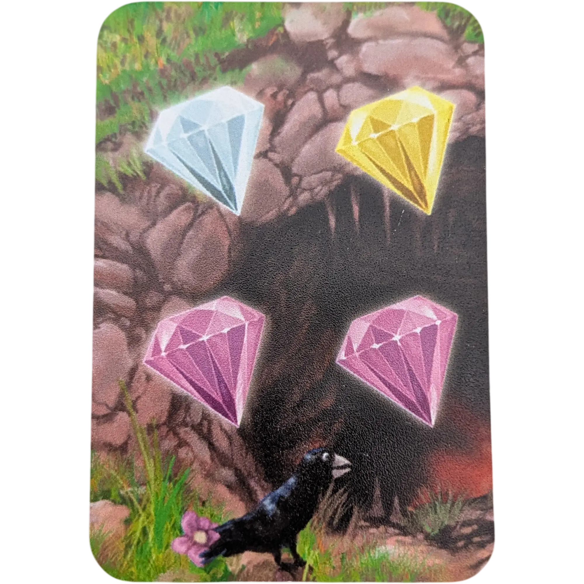 Kosmos Fluss der Drachen Ersatzteile Höhlenkarte 4 Edelsteine Weiß, Gelb, Pink, Pink