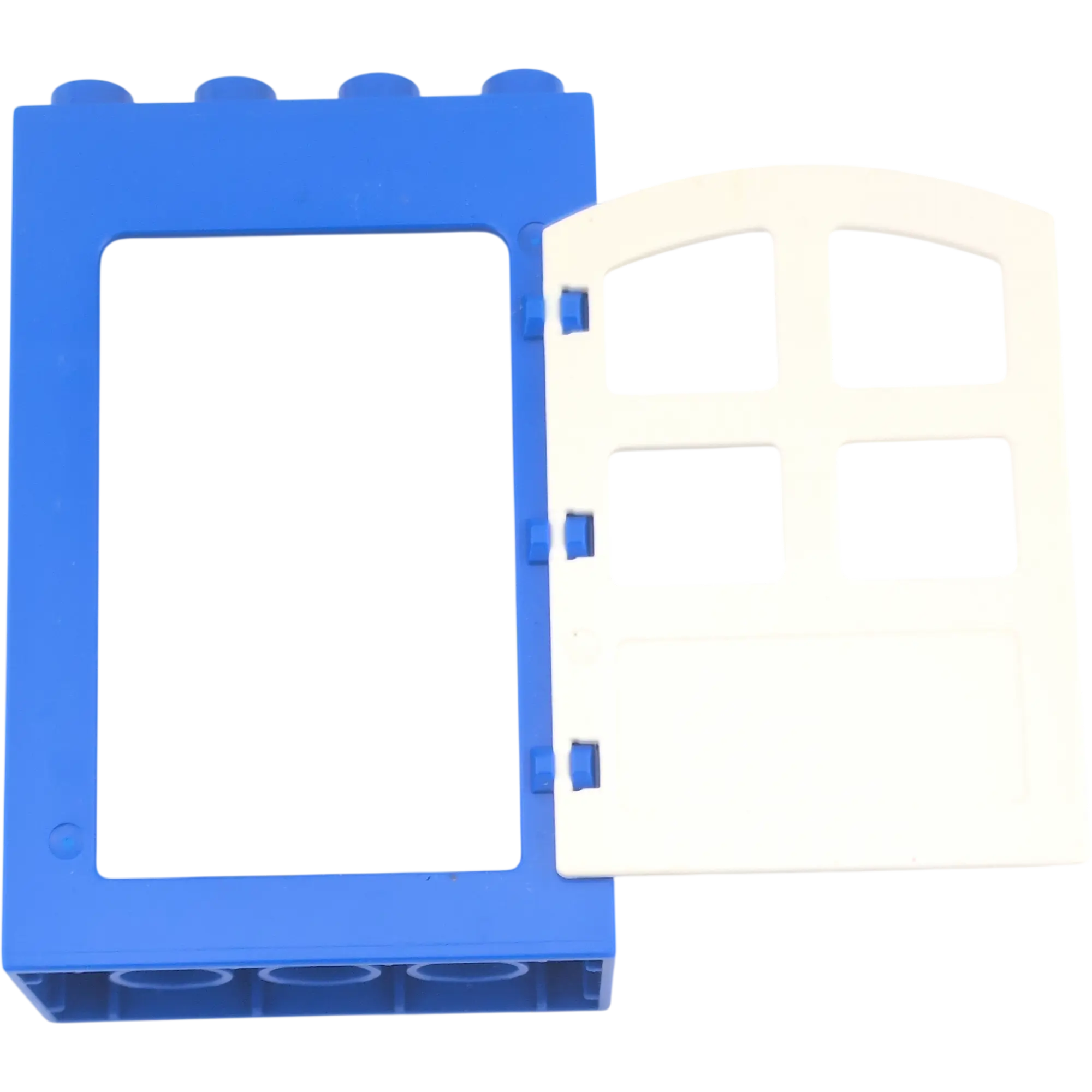 Lego Duplo 2x4 Hauswand Dunkelblau mit Tür Weiß gebogen
