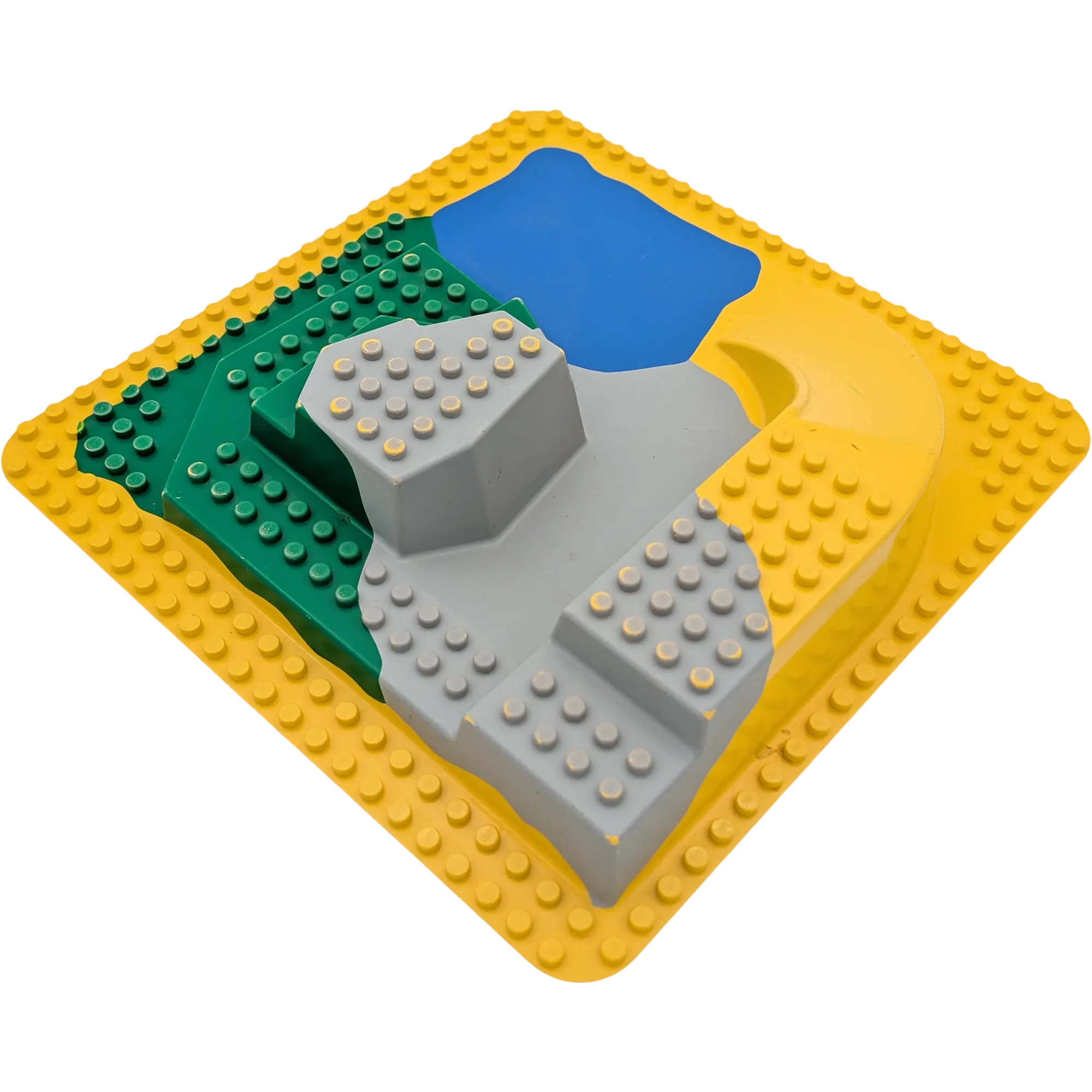 Lego Duplo 3D Bauplatte 24x24 Gelb mit Rampe Wasser Grau Grün, Ansicht 2