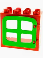Lego Duplo 61649 Fenster 2x4 Rot Grün
