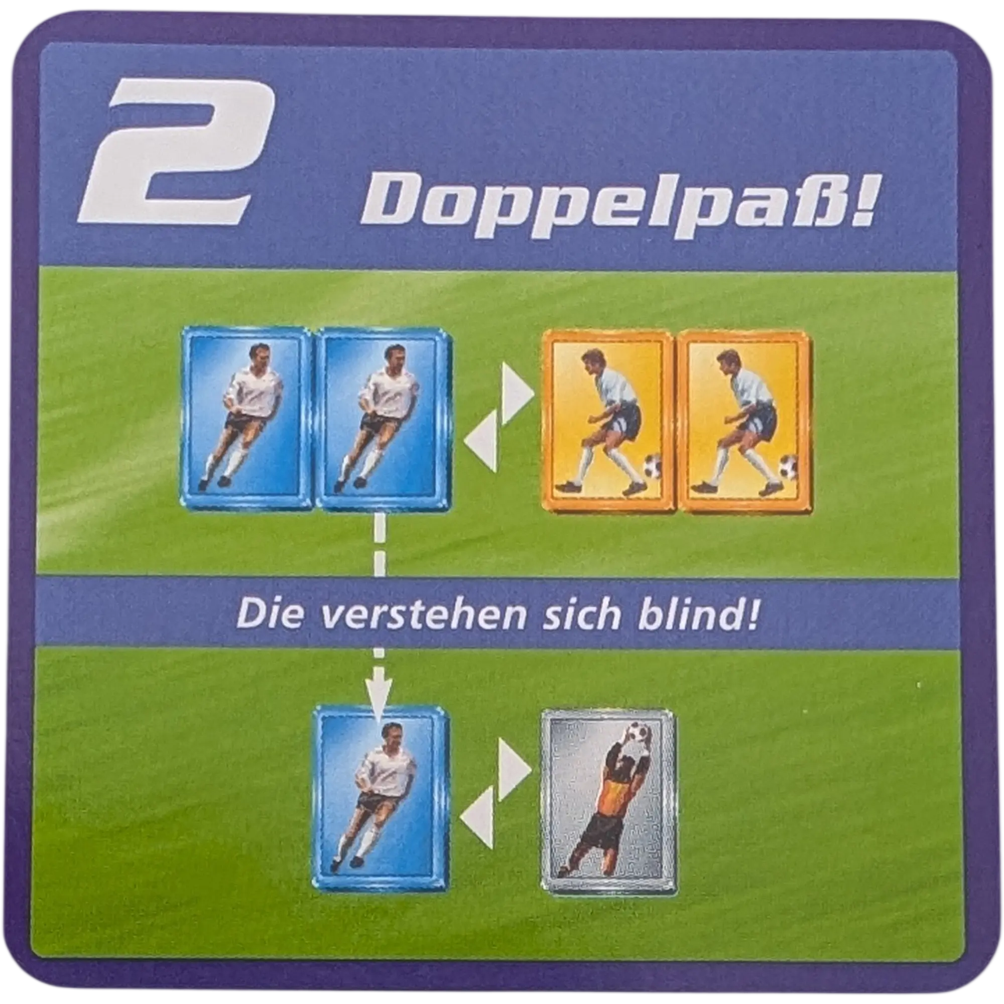 Kosmos Finale Ersatzteile Team Blau Taktikkarte Kampfstärke 2 Doppelpaß! Die verstehen sich blind!