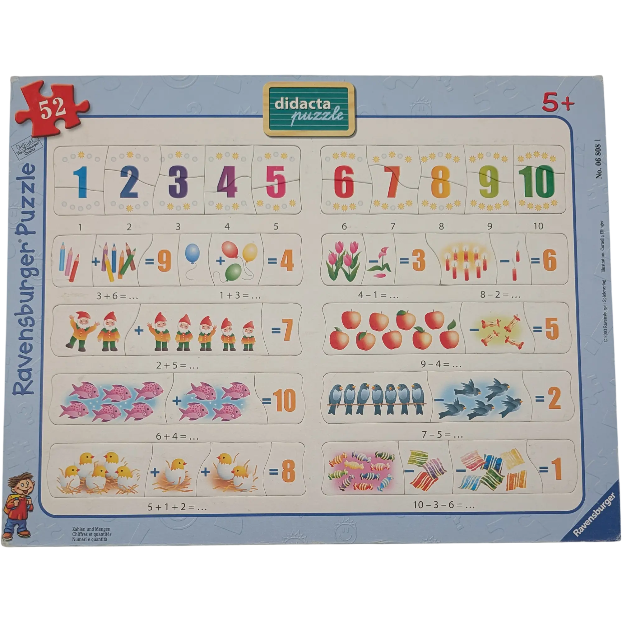 Ravensburger didacta Rahmenpuzzle Zahlen und Rechnen bis 10 52 Teile