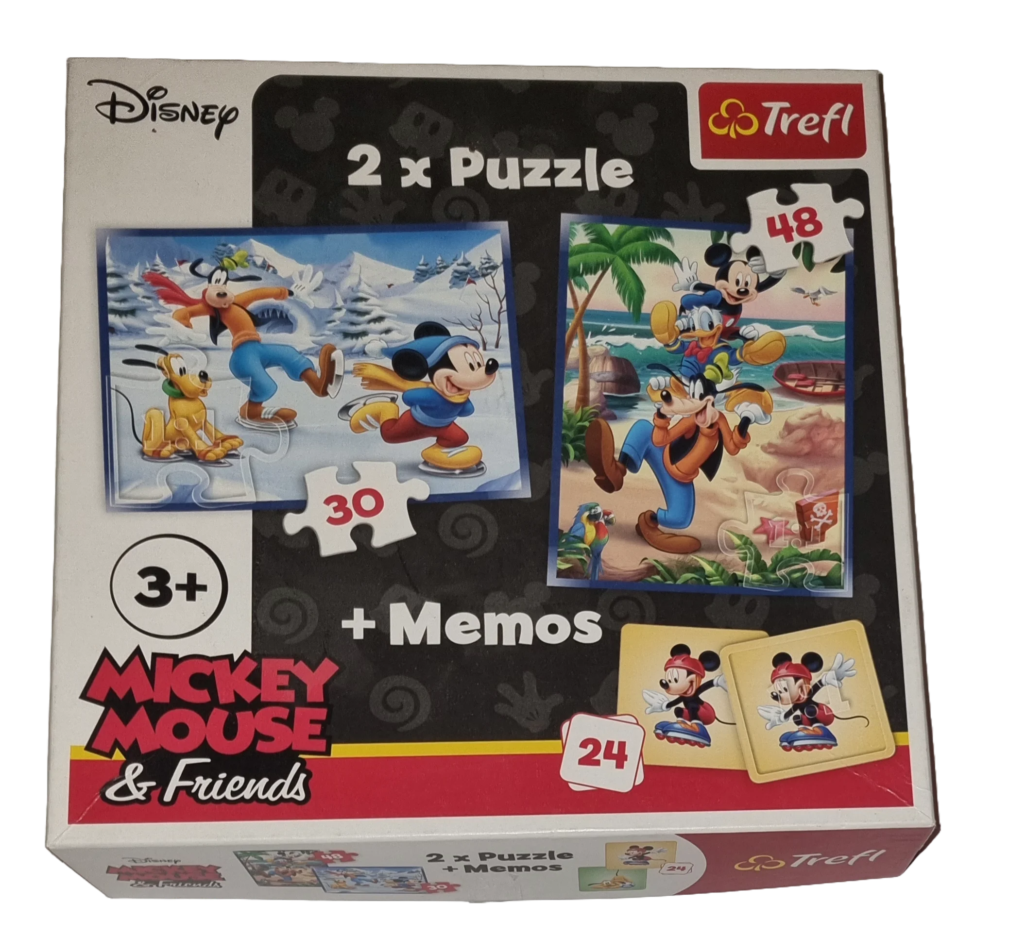 Trefl Disney Mickey Mouse 2x Puzzle 30 und 48 Teile + Memos