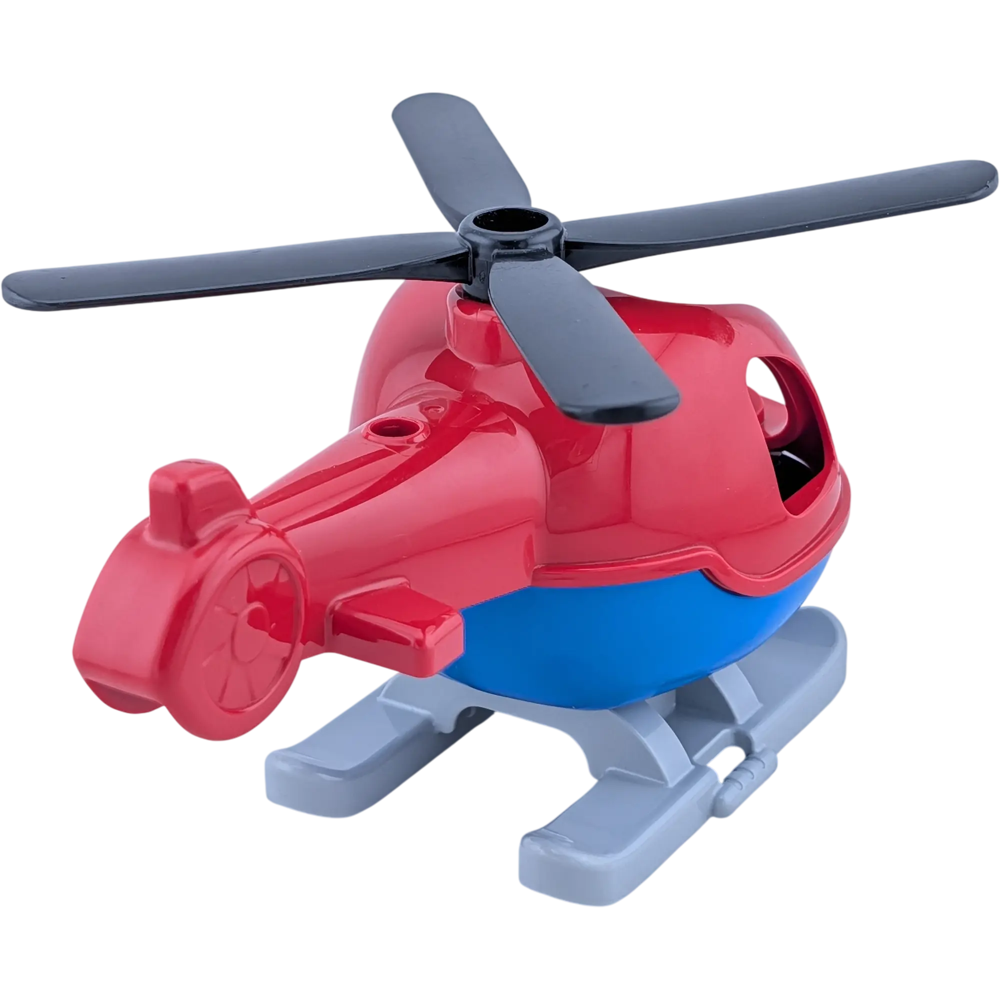 Lego Duplo Hubschrauber Rot Blau Hellgrau und schwarzer Propeller