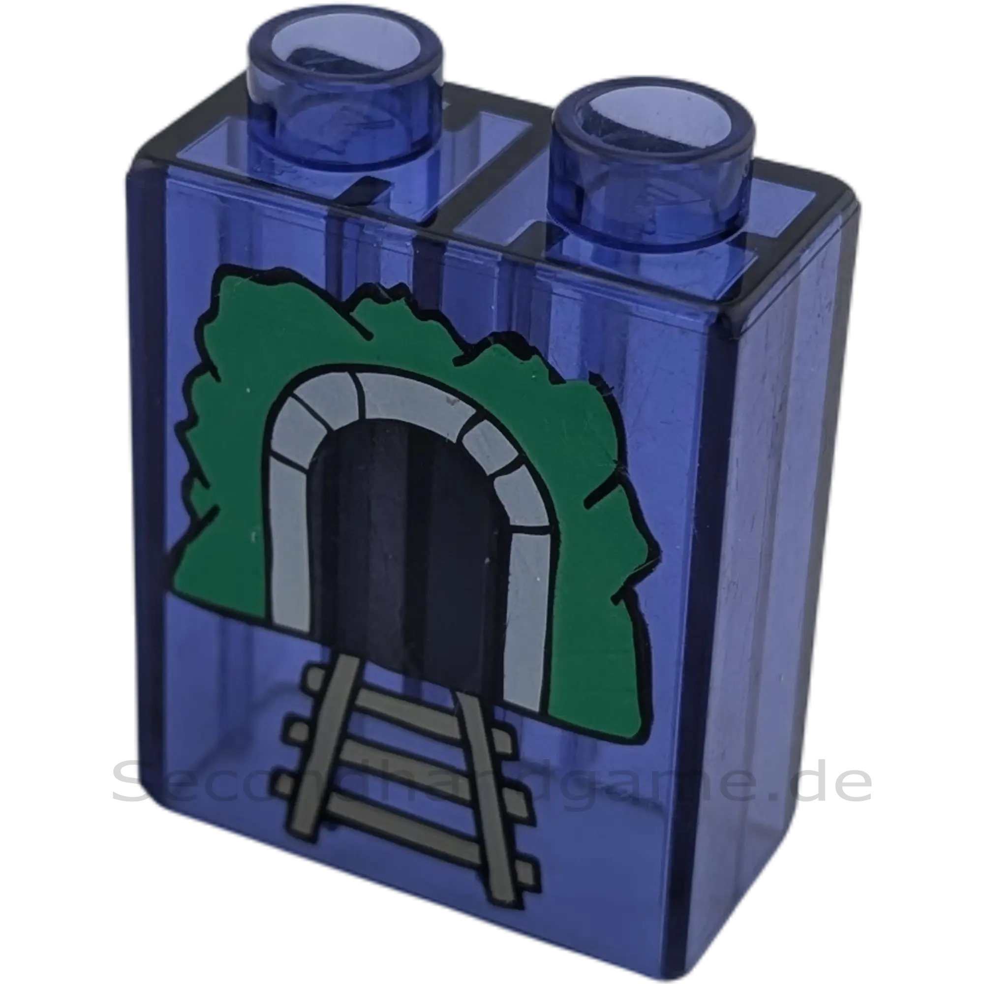 Lego Duplo Schild Tunnel mit Gleisen Transparent Lila 1x2