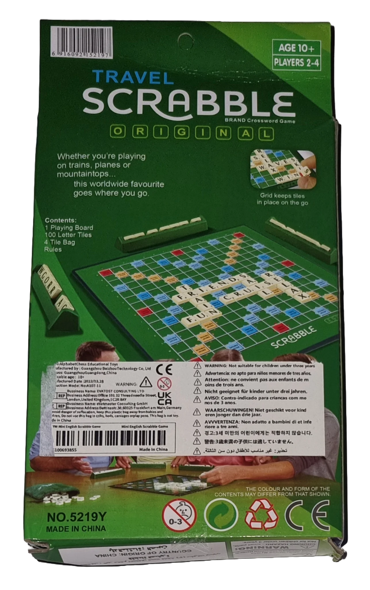 Mattel Scrabble Travel Board Game
