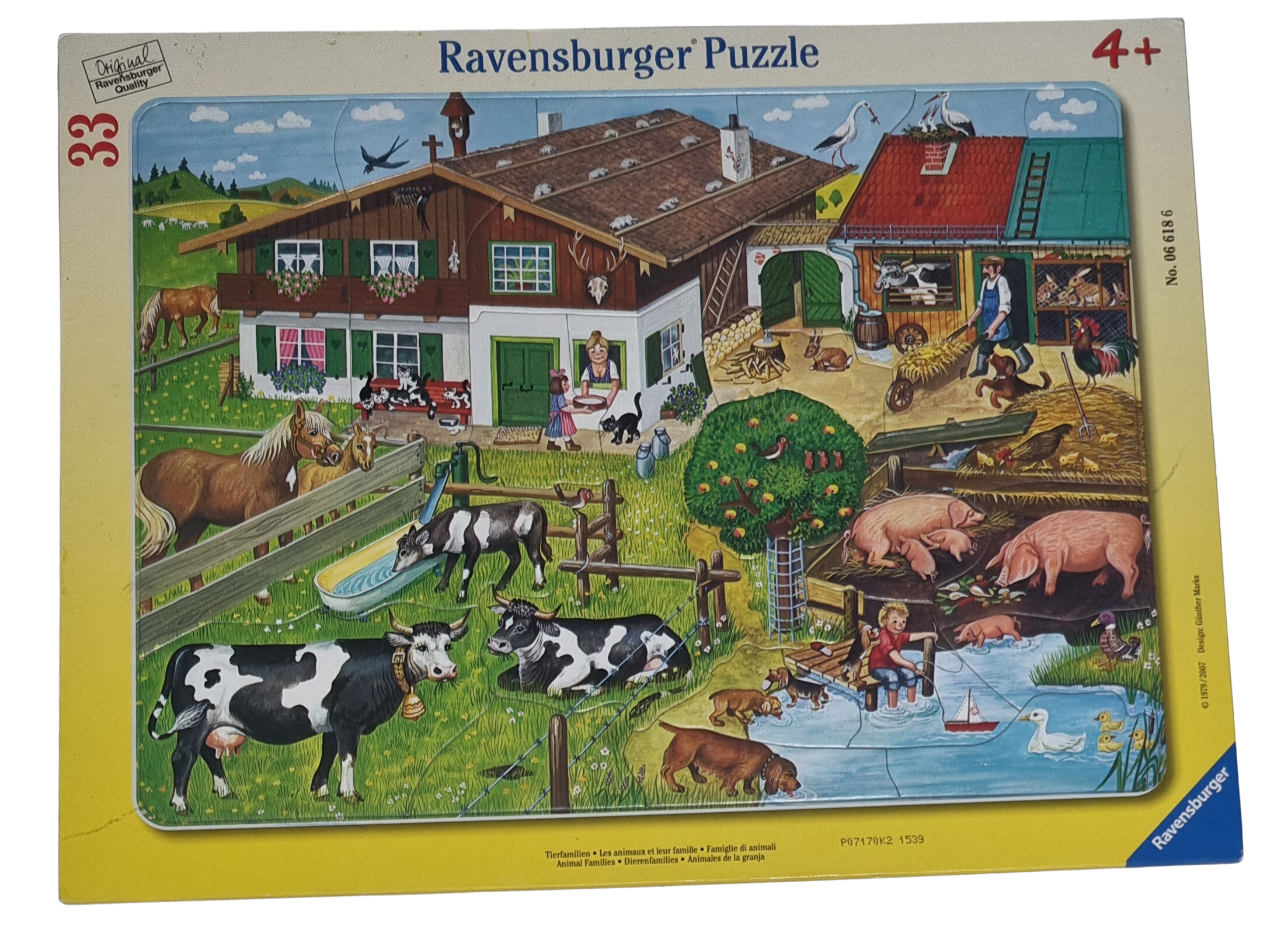Ravensburger Rahmenpuzzle 33 Teile 066186 Tierfamilien