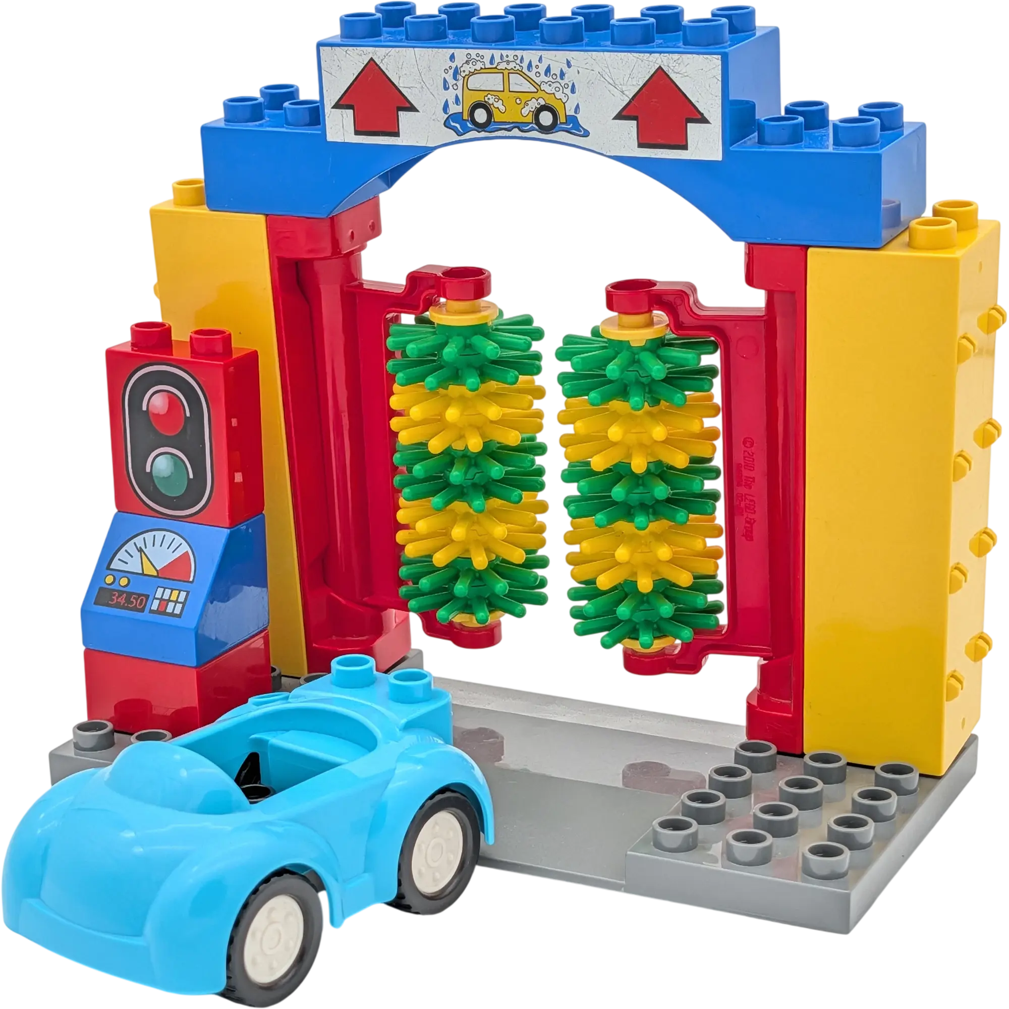 Lego Duplo Autowaschstraße Autowaschanlage Rot Gelb mit Blau mit Auto Azur