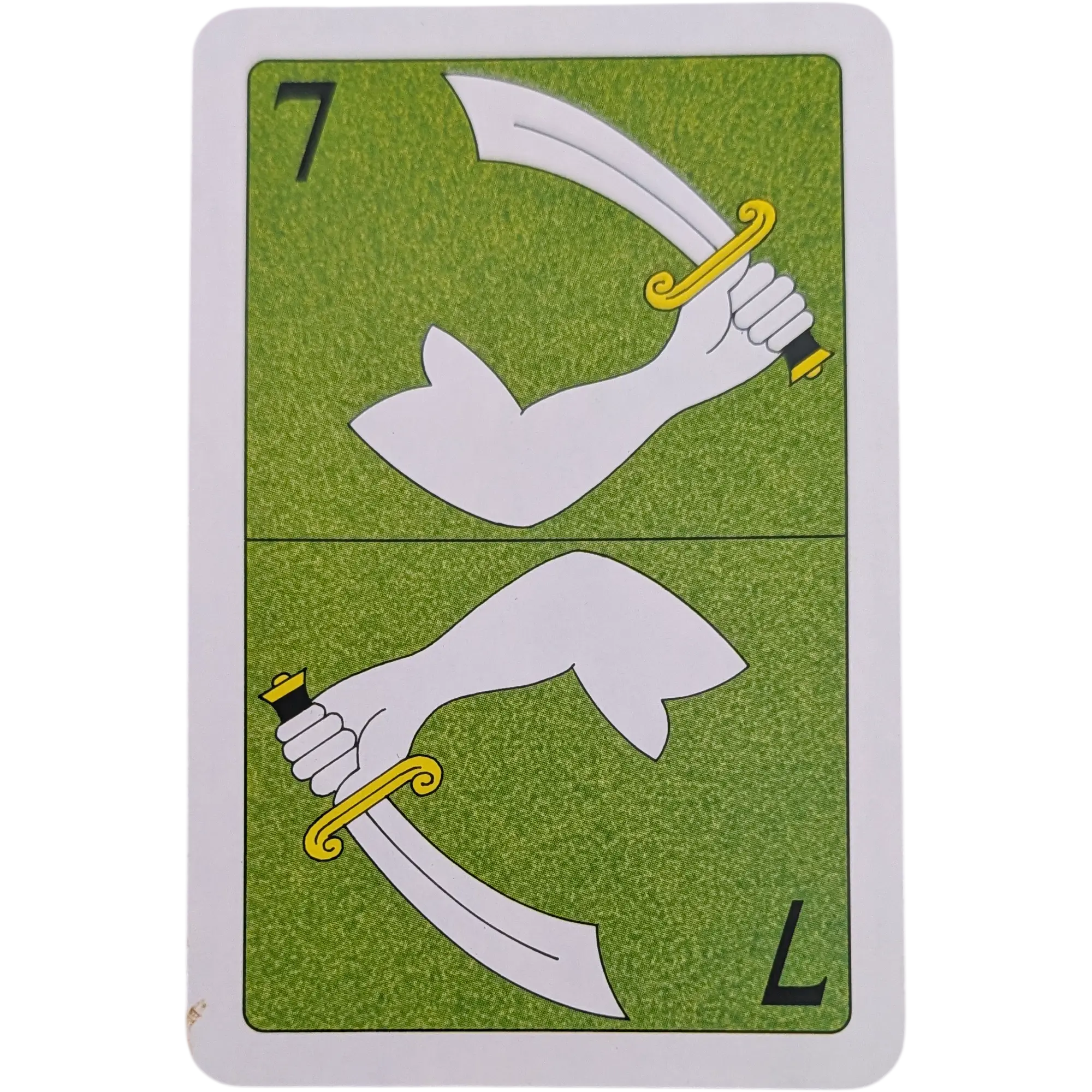 Piratenspiel Ersatzkarte Spielkarten Grüne Karte mit Arm und Säbel