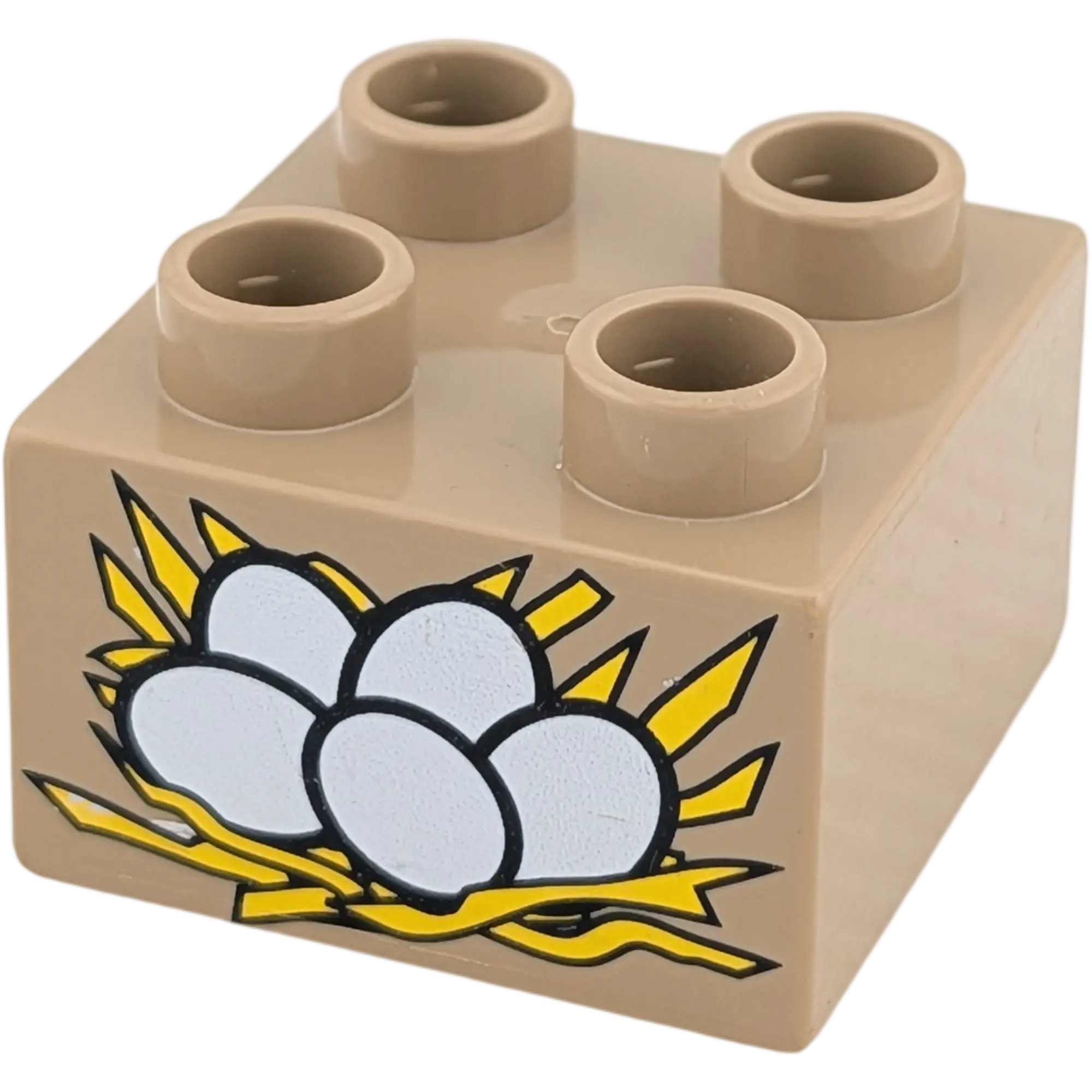 Lego Duplo 2x2 Stein Grau 3437 Vogelnest mit fünf Eiern