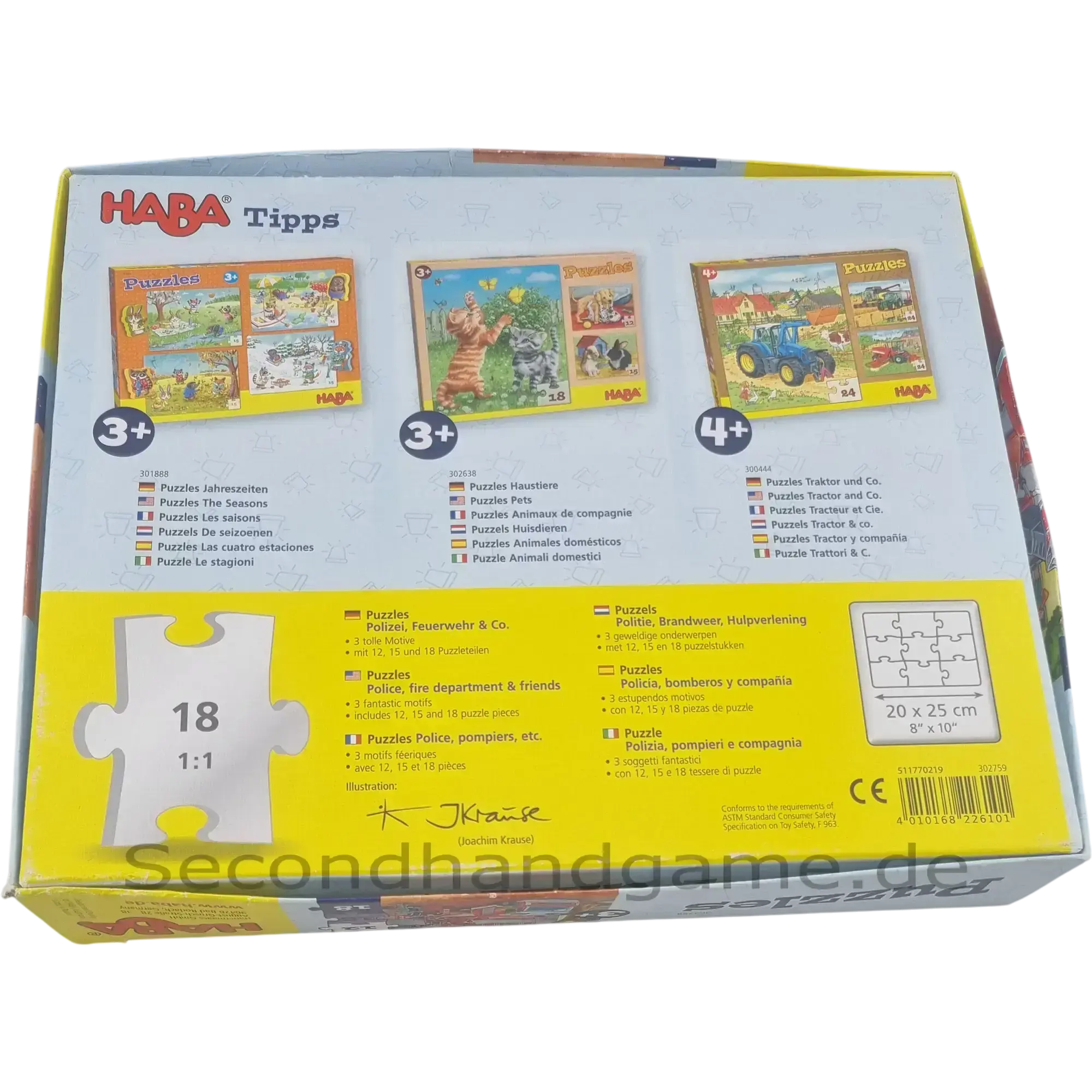 Haba Puzzles Polizei, Feuerwehr & Co. 12, 15, 18 Teile 302799, ab 3 Jahren