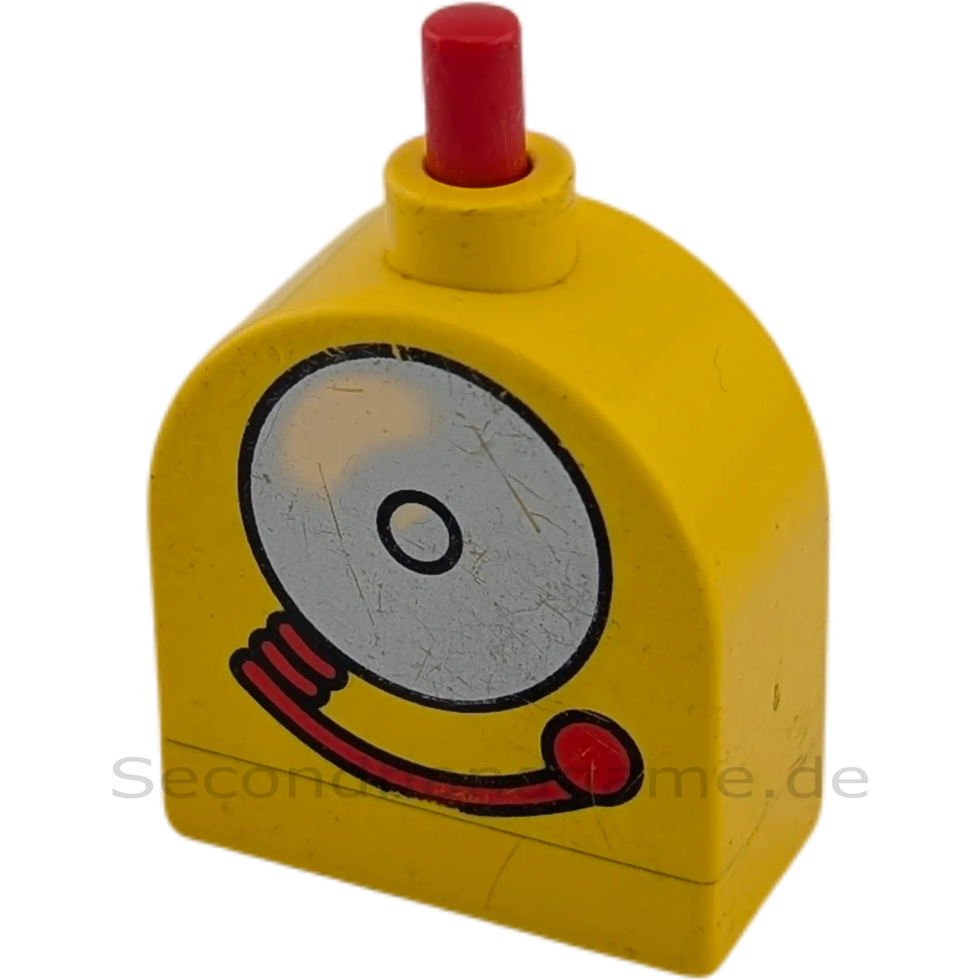 Lego Duplo Möbel Klingel gelb rot silber Glocke Gong Schule Feuerwehr Polizei Puppenhaus mechanisch