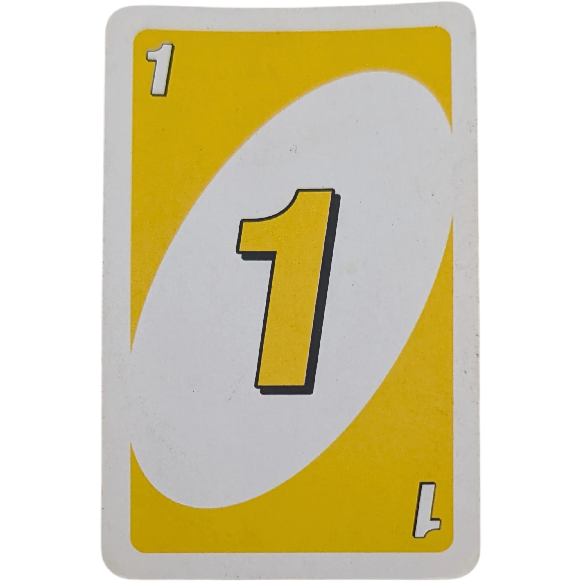 Mattel Uno Ersatzkarte Zahl Eins Gelb 